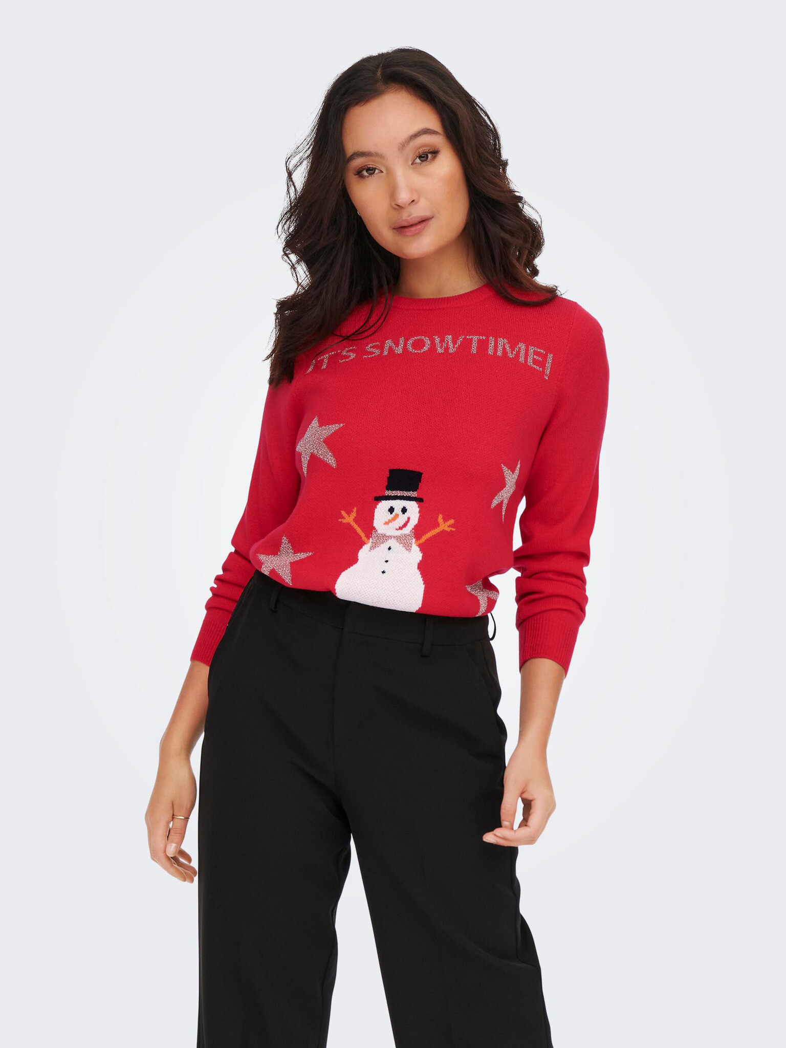 ONLY Xmas Happy Sweater Red - Pepit.gr