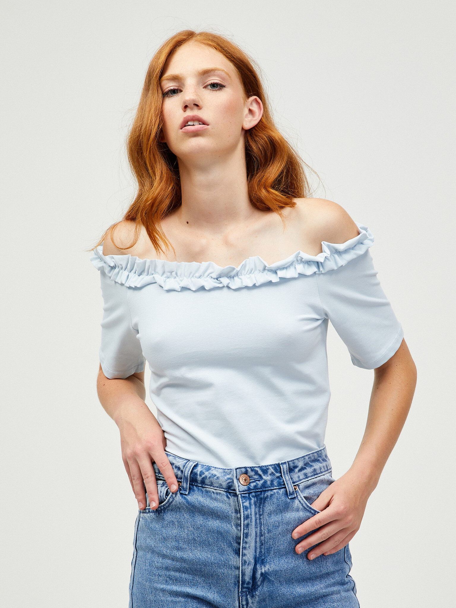 Pieces Leah Crop top Blue - Pepit.gr