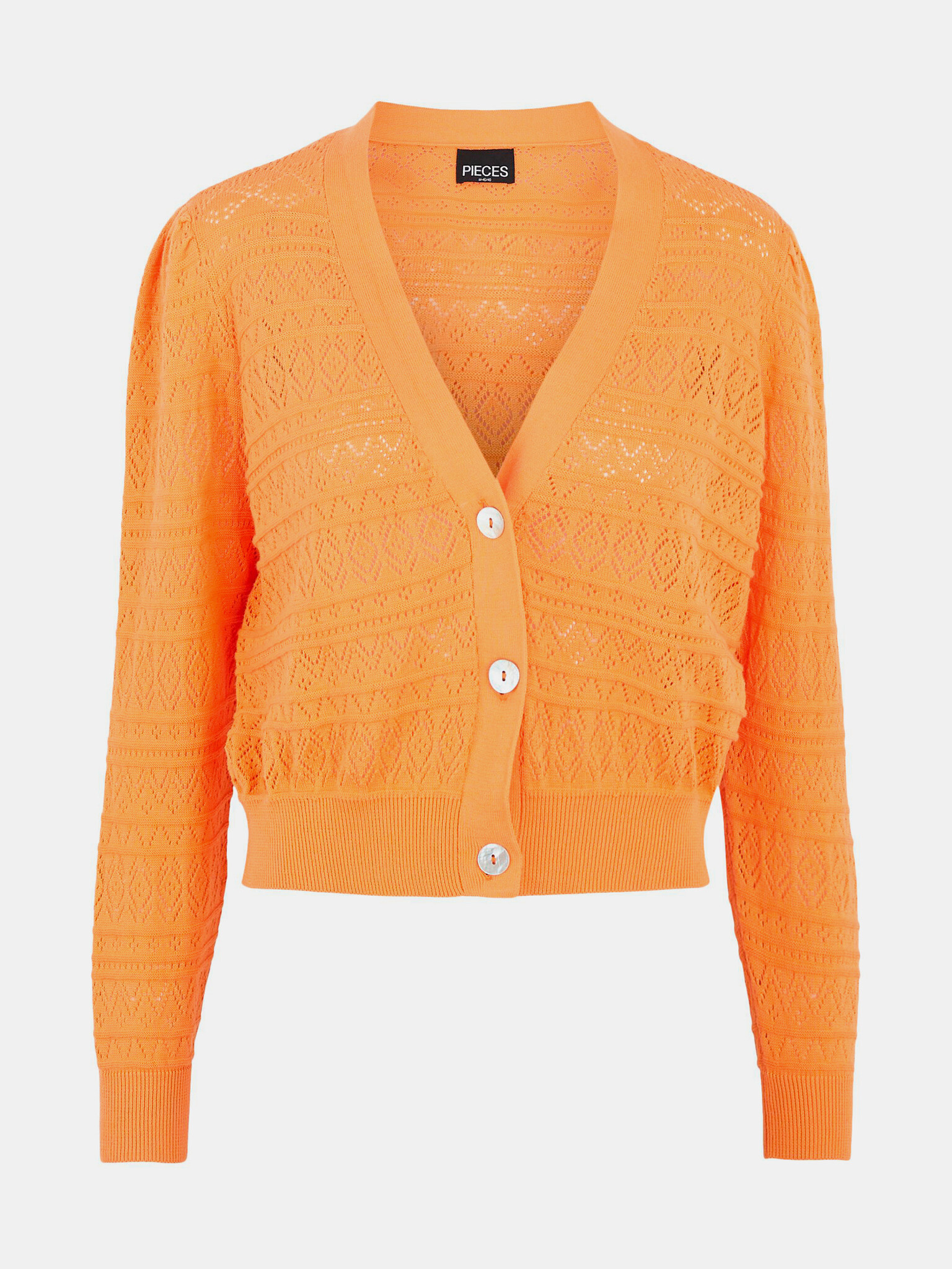 Pieces Leya Cardigan Orange - Pepit.gr