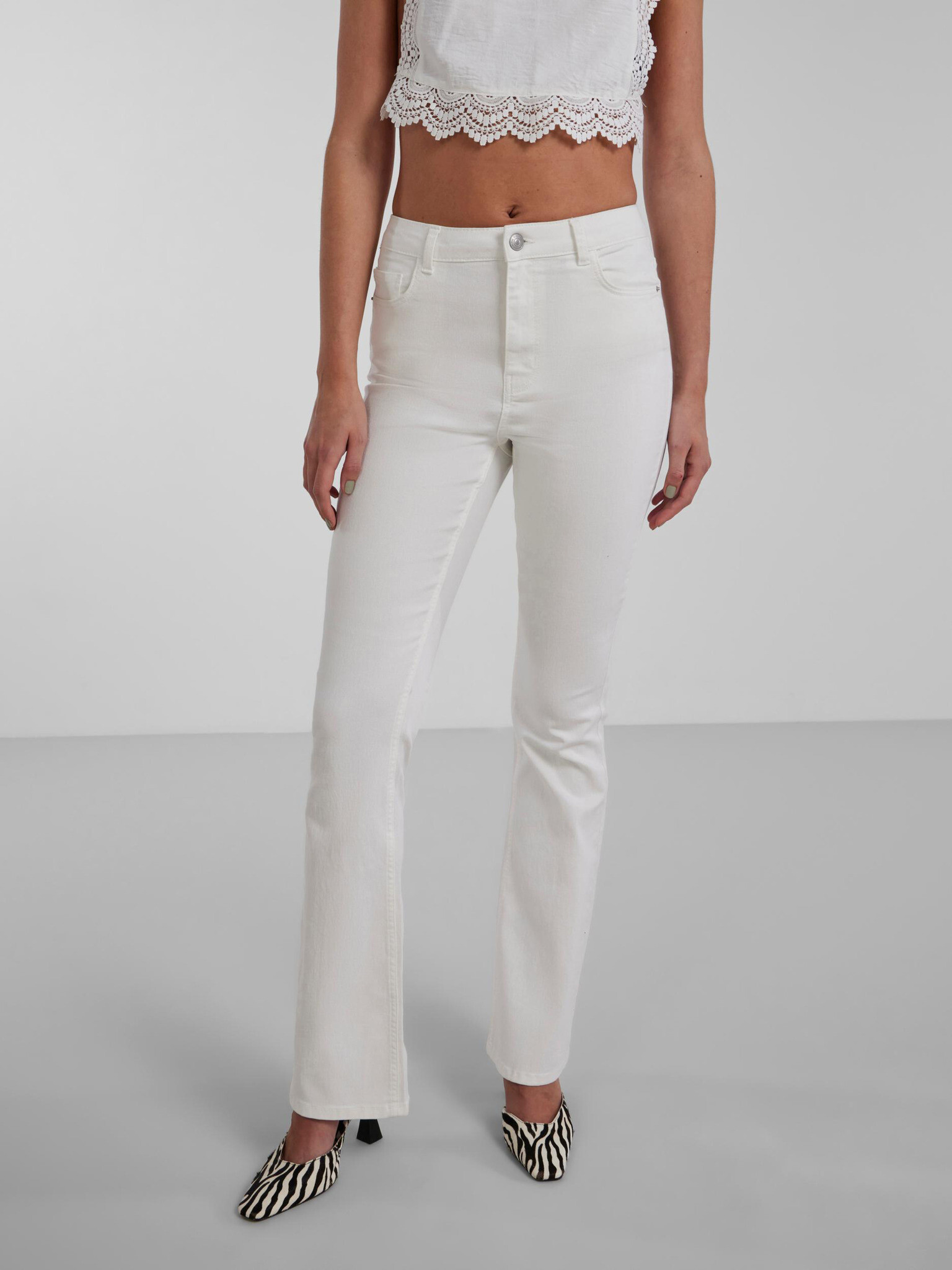 Pieces Peggy Jeans White - Pepit.gr