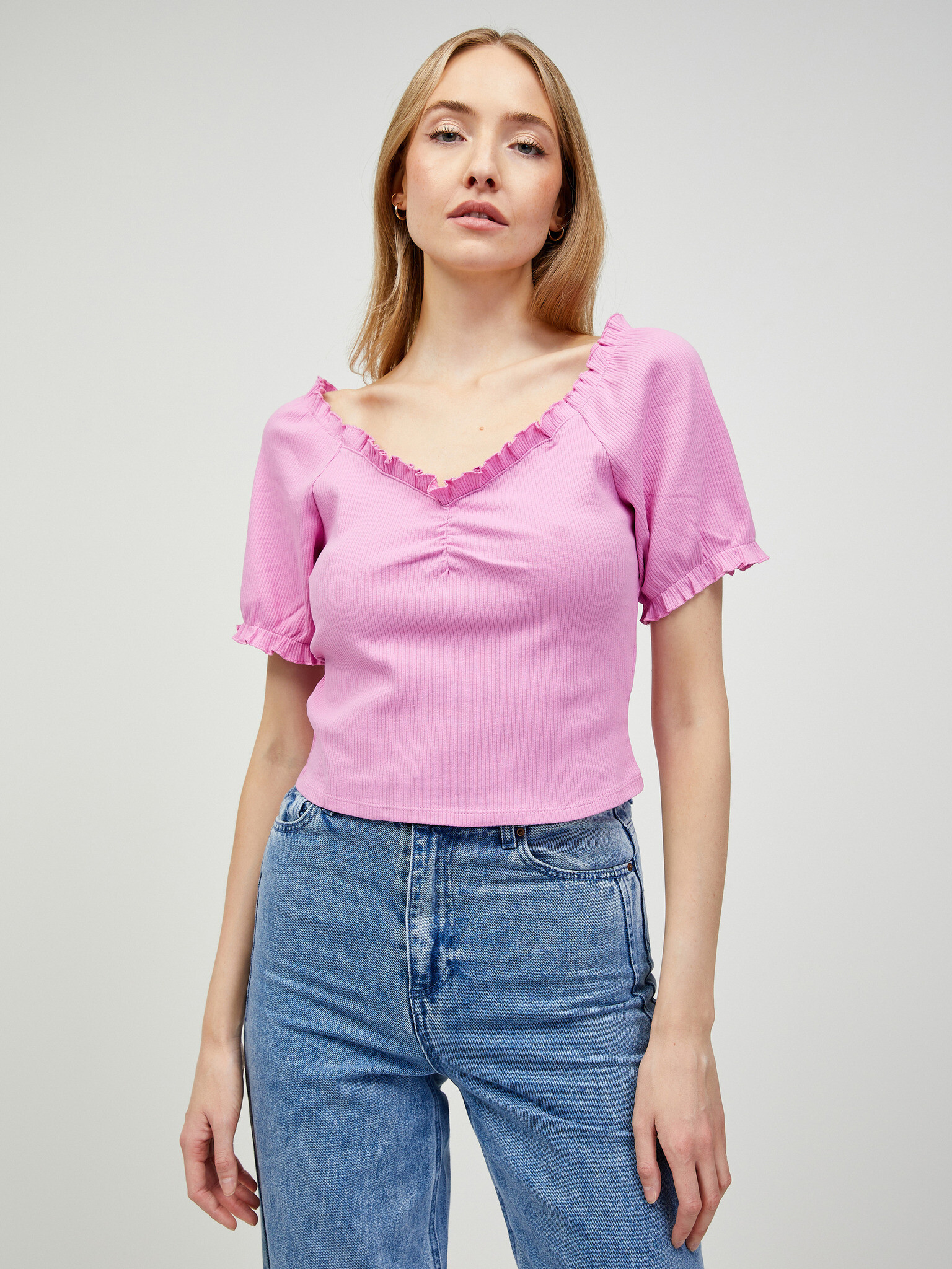 Pieces Tegan Crop top Pink - Pepit.gr