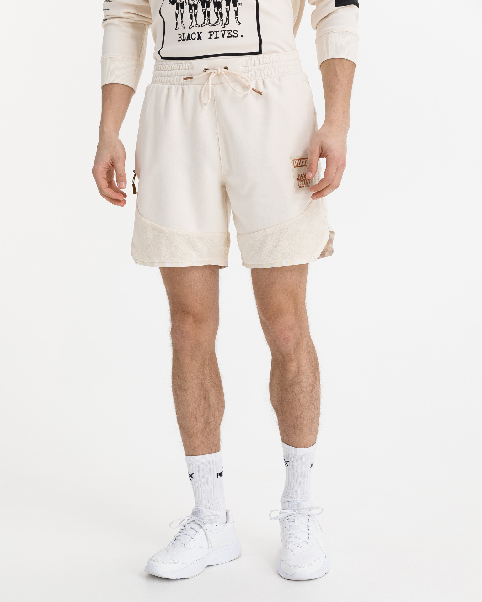 Puma Black Fives Shorts Beige - Pepit.gr