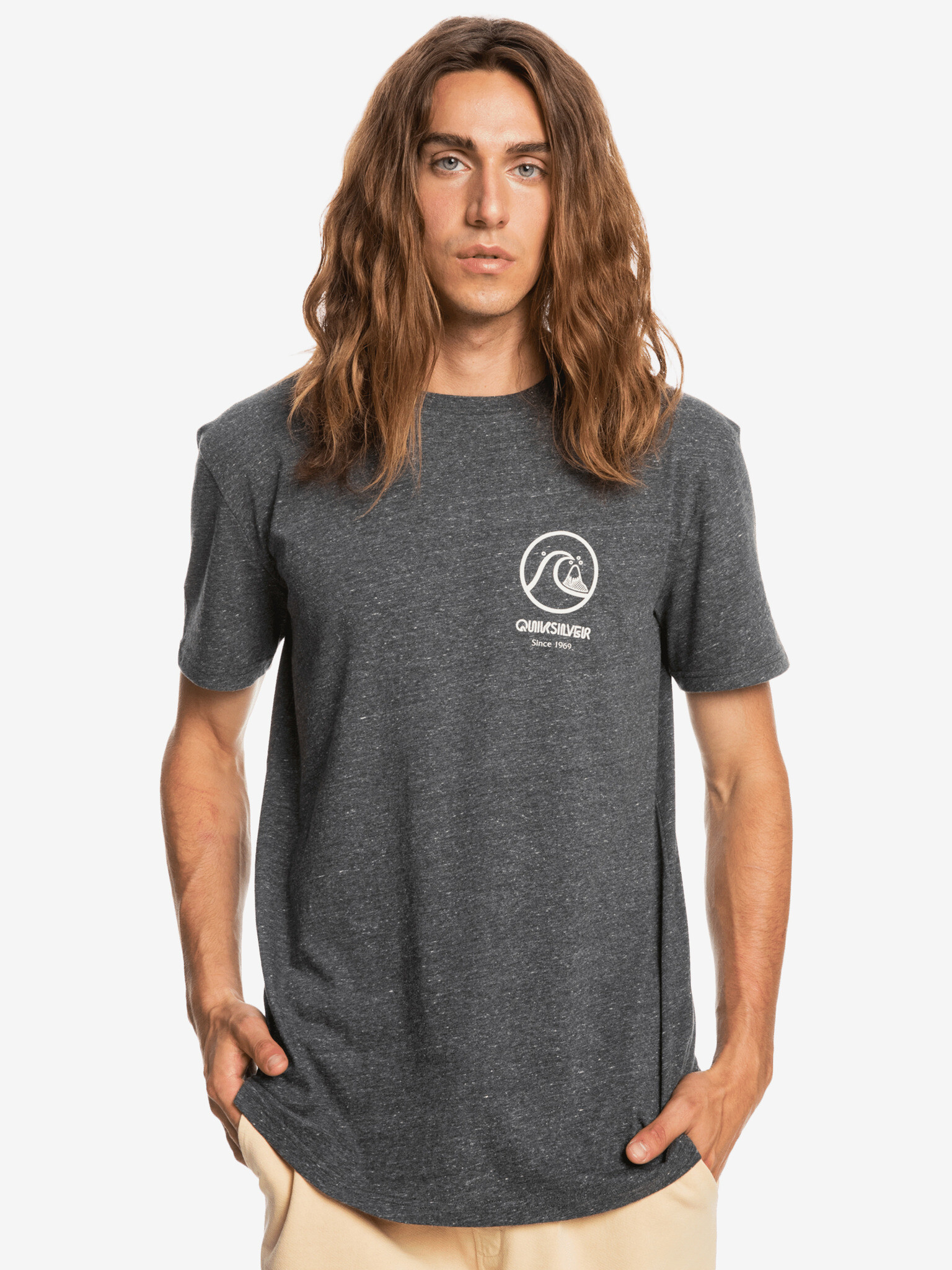 Quiksilver Gone Words T-shirt Grey - Pepit.gr