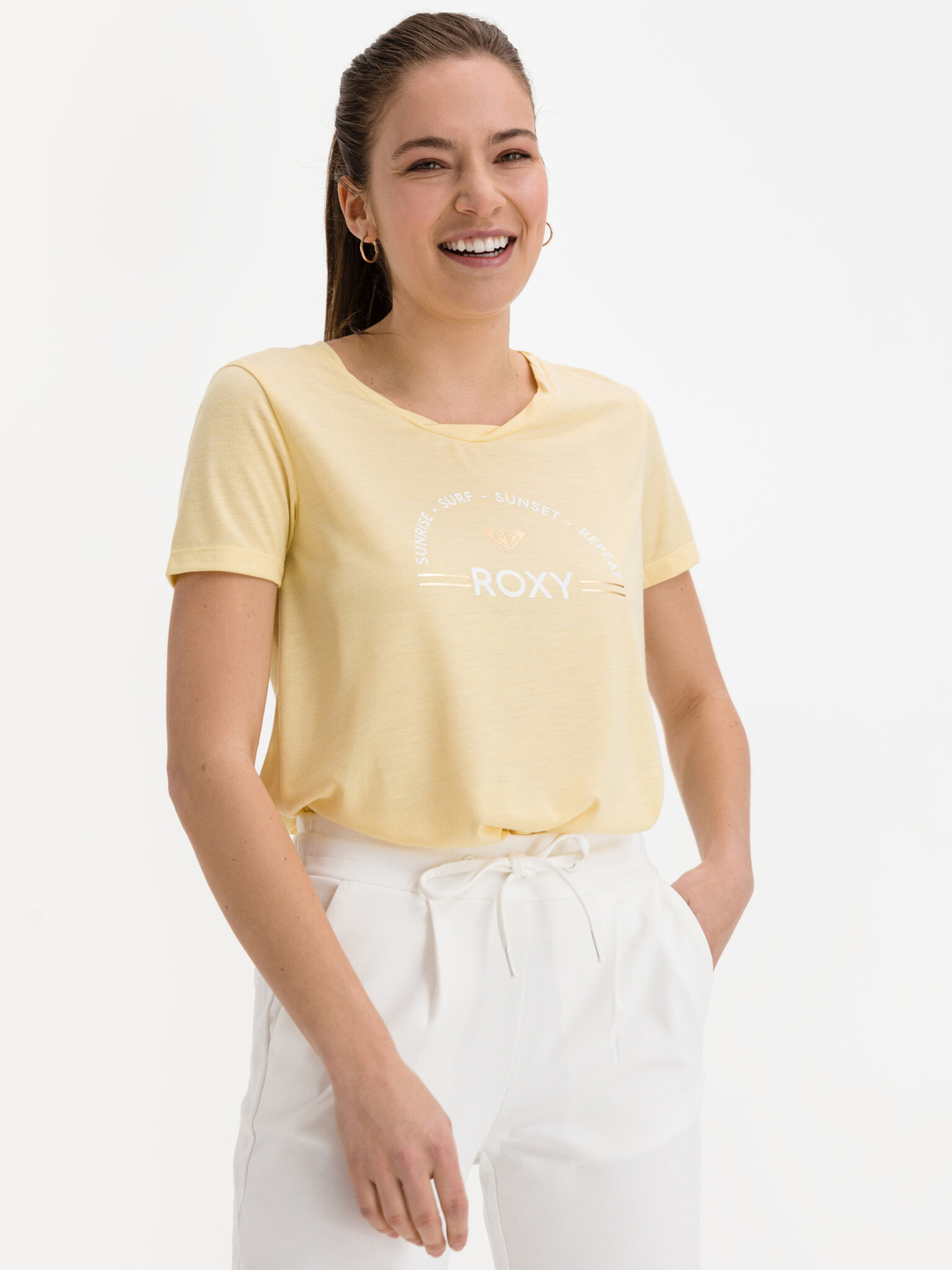 Roxy T-shirt Yellow - Pepit.gr