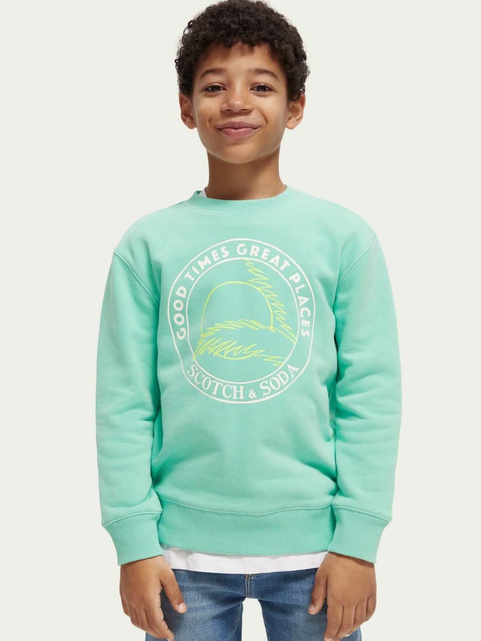 Scotch & Soda Kids Sweatshirt Green - Pepit.gr