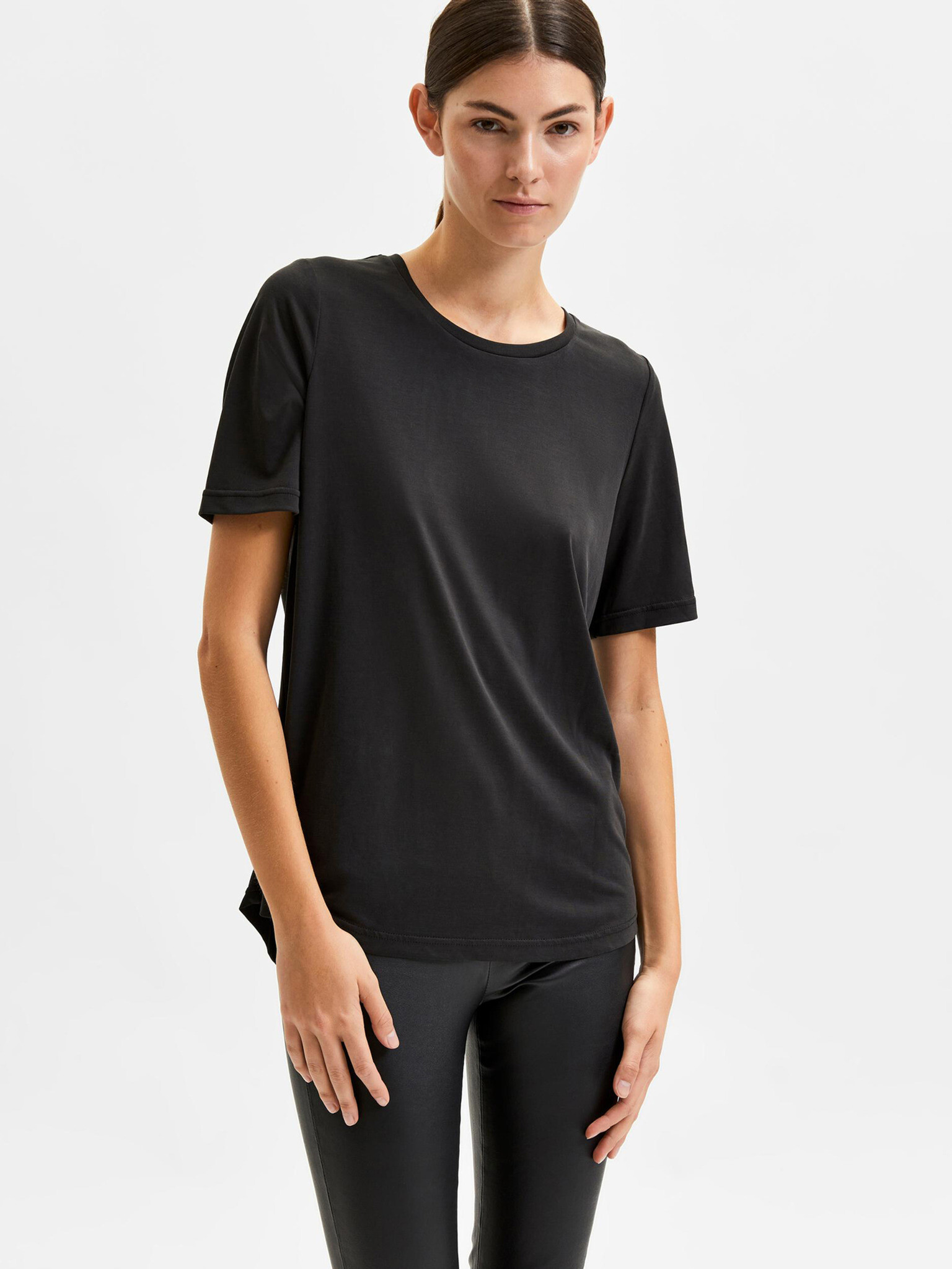 Selected Femme Stella T-shirt Black - Pepit.gr