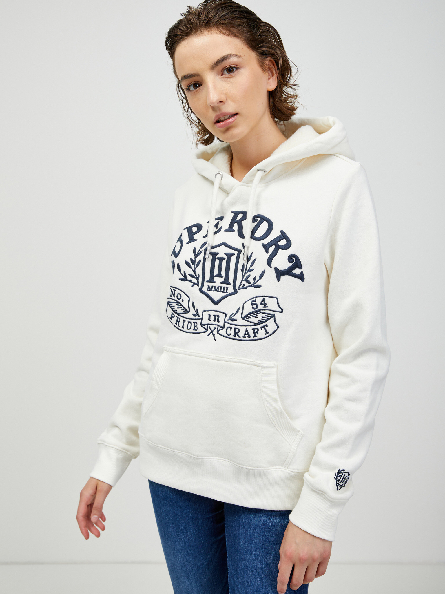 SuperDry Pride In Craft Hood Sweatshirt White - Pepit.gr