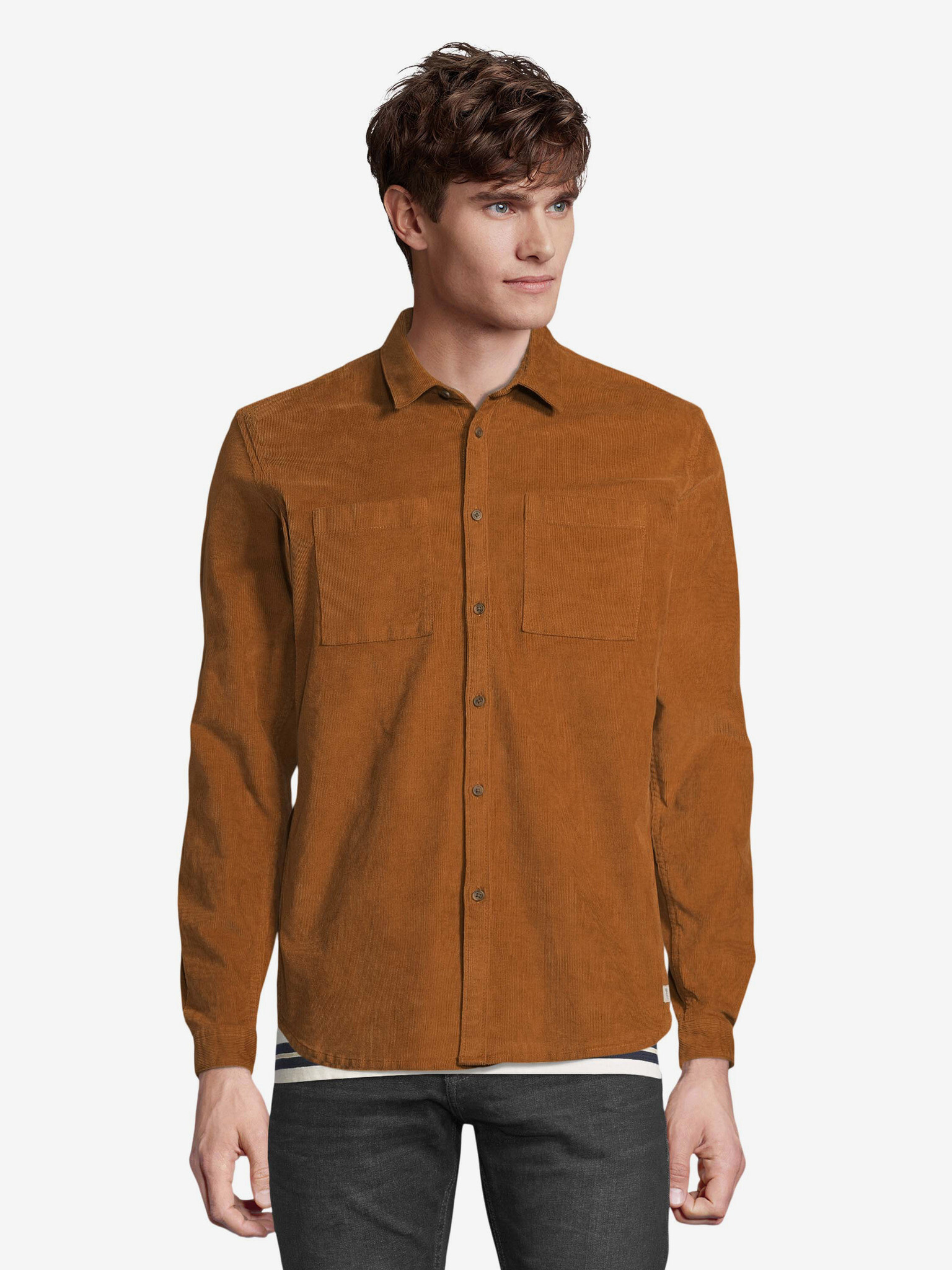 Tom Tailor Denim Shirt Brown - Pepit.gr