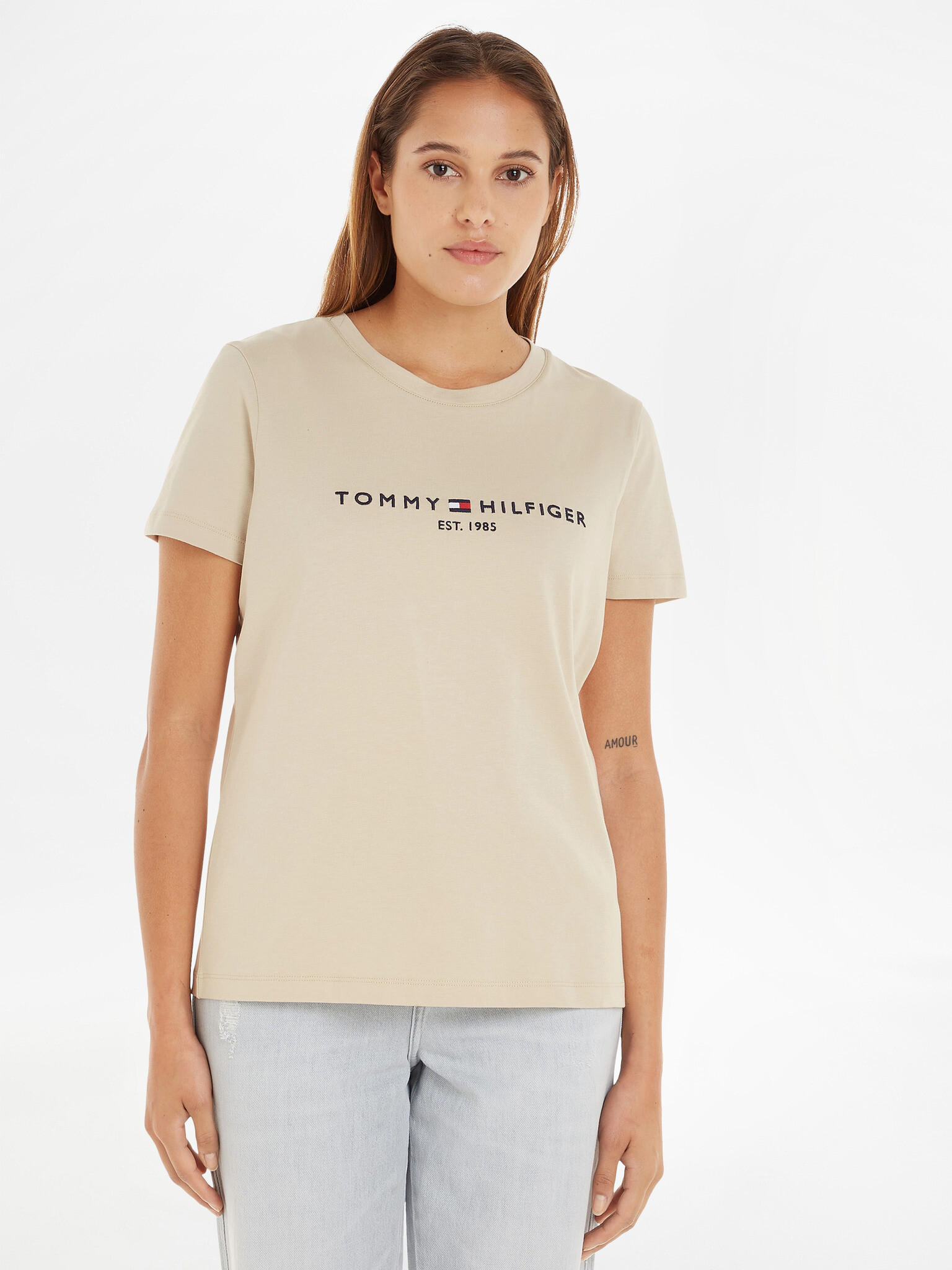 Tommy Hilfiger T-shirt Beige - Pepit.gr