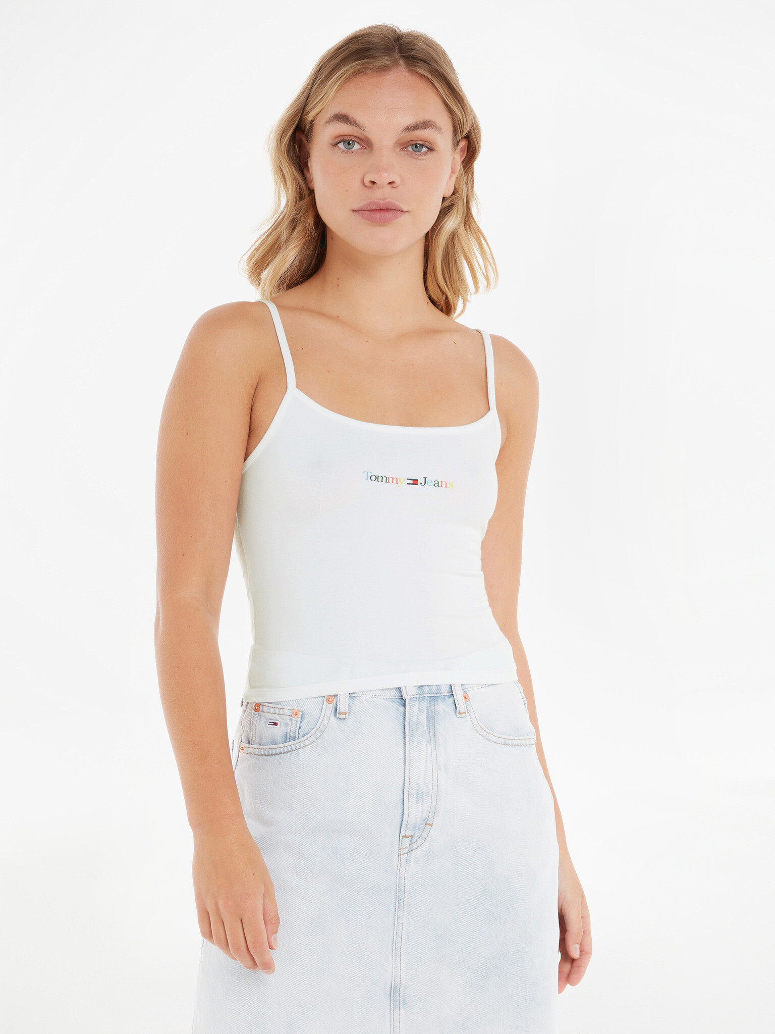 Tommy Jeans Linear Strap Top Top White - Pepit.gr