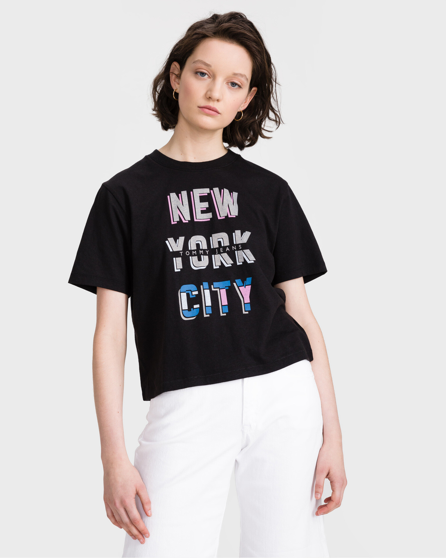 Tommy Jeans New York City Crop top Beige - Pepit.gr