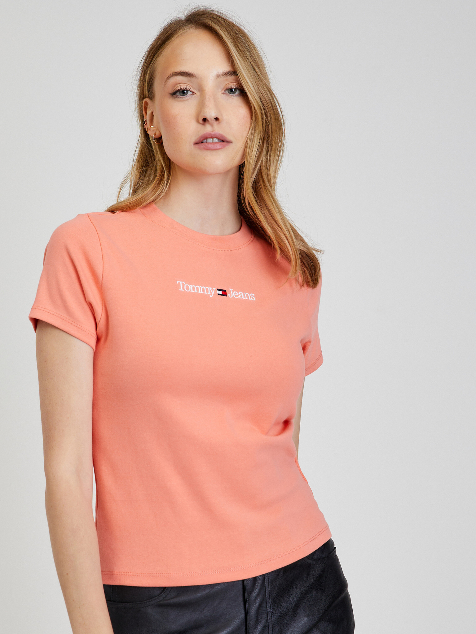 Tommy Jeans T-shirt Orange - Pepit.gr