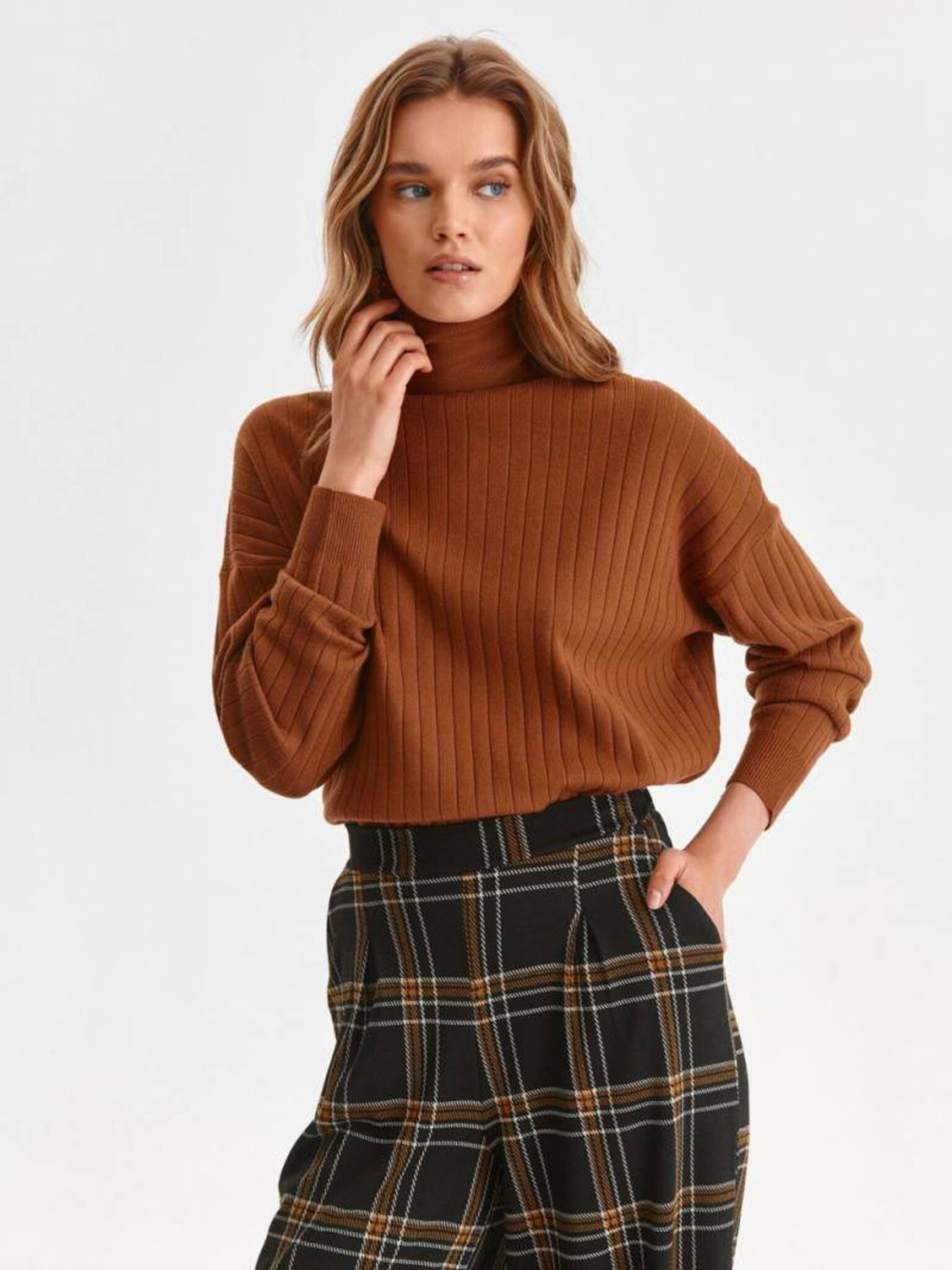 TOP SECRET Turtleneck Brown - Pepit.gr