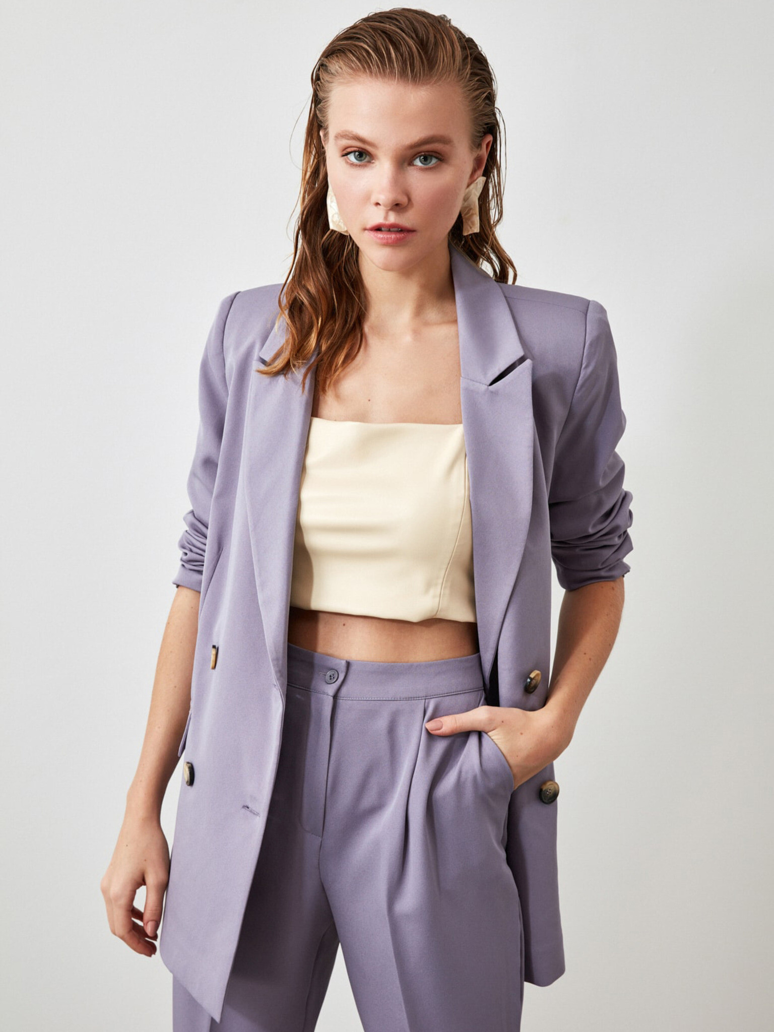 Trendyol Jacket Violet - Pepit.gr