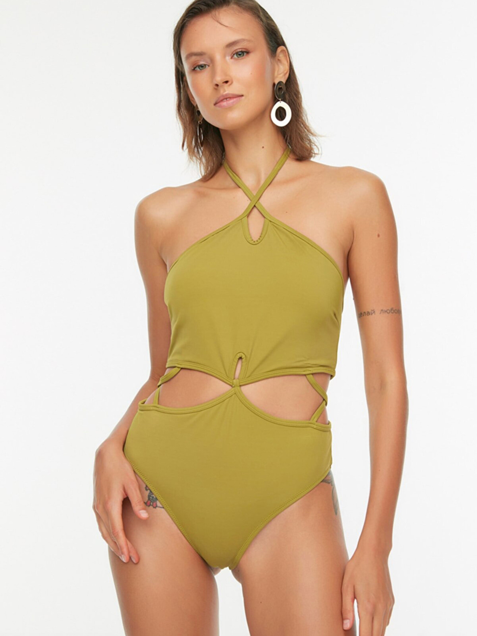 Trendyol One-piece Swimsuit Green - Pepit.gr