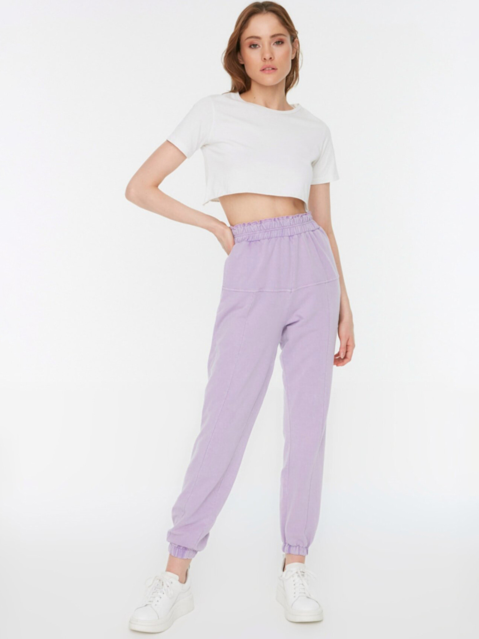 Trendyol Sweatpants Violet - Pepit.gr