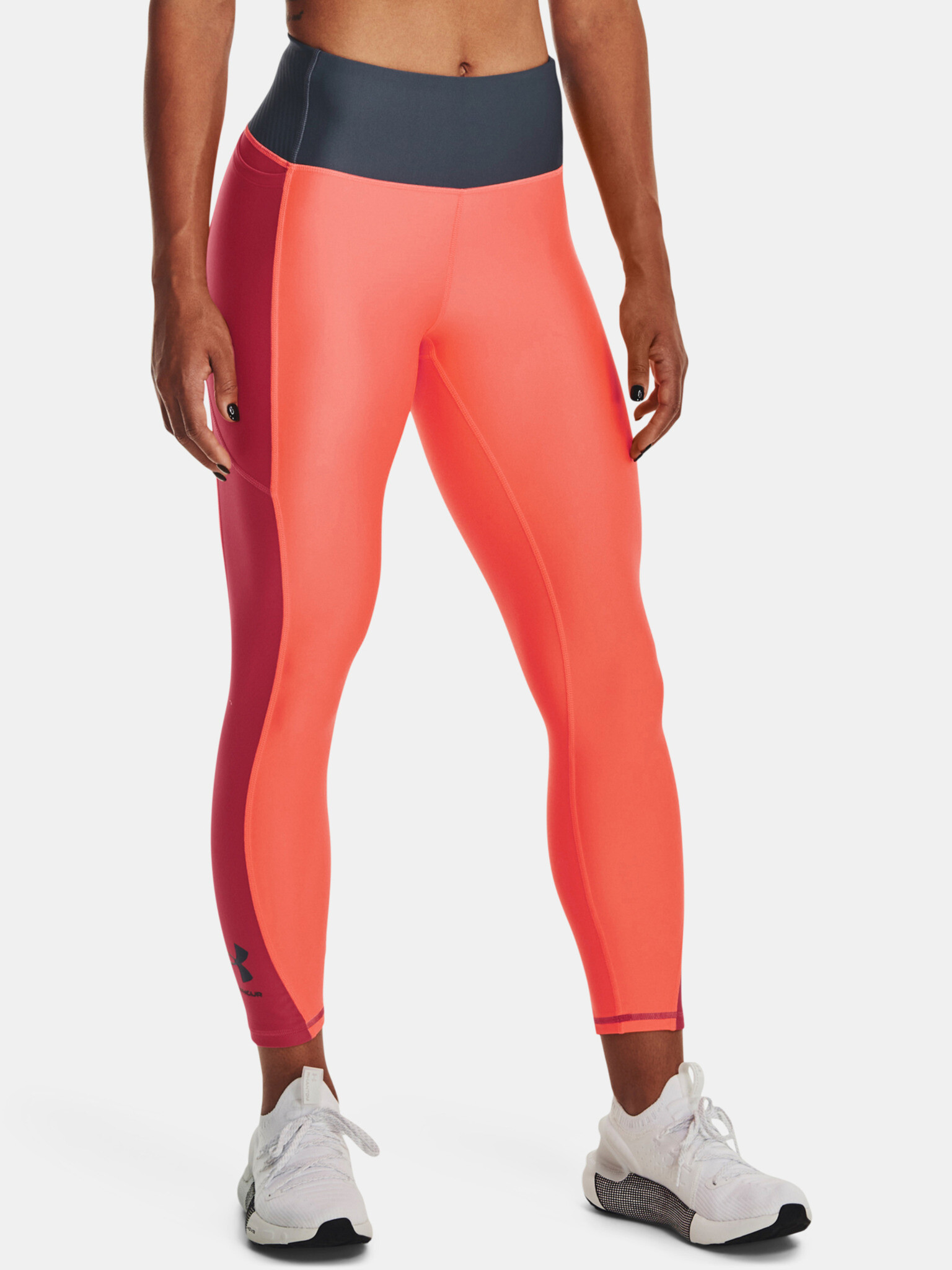 Under Armour Armour Blocked Ankle Leggings Orange - Pepit.gr