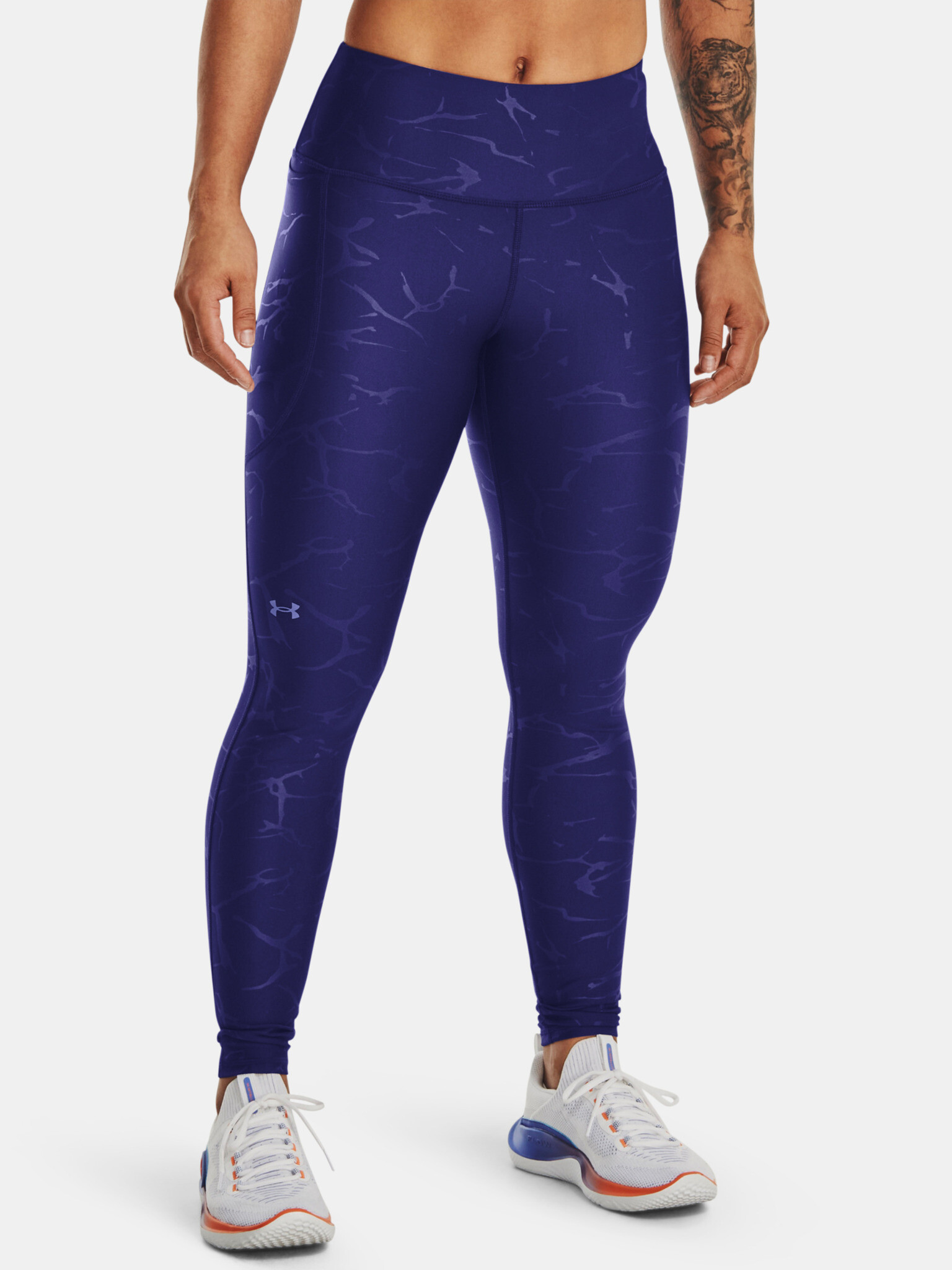 Under Armour Armour Emboss Leggings Blue - Pepit.gr