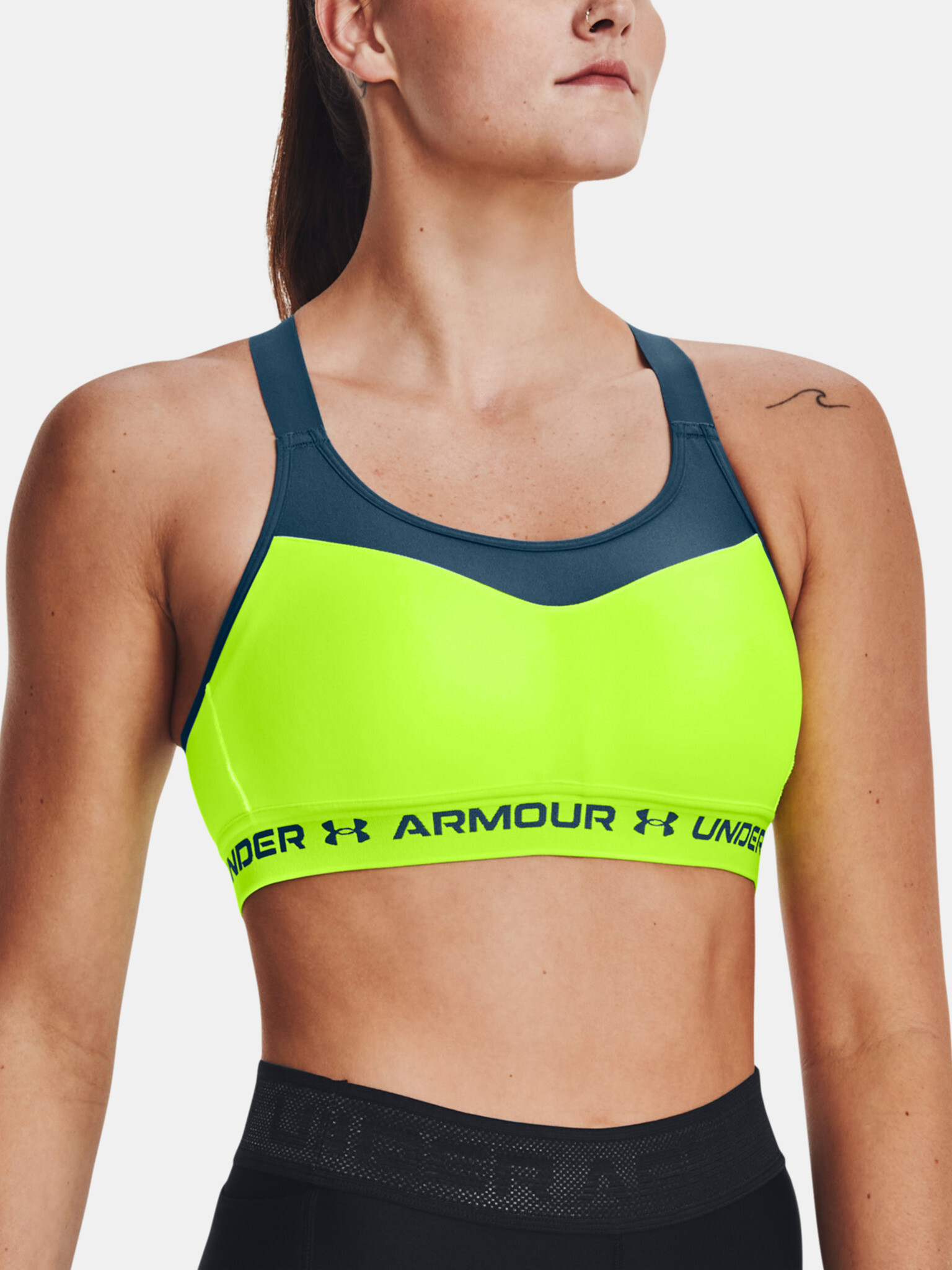 Under Armour Armour High Crossback Bra Green - Pepit.gr