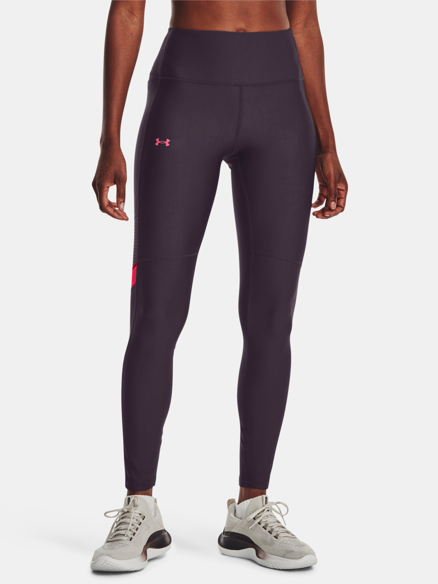 Under Armour Armour Mesh Panel Leggings Violet - Pepit.gr