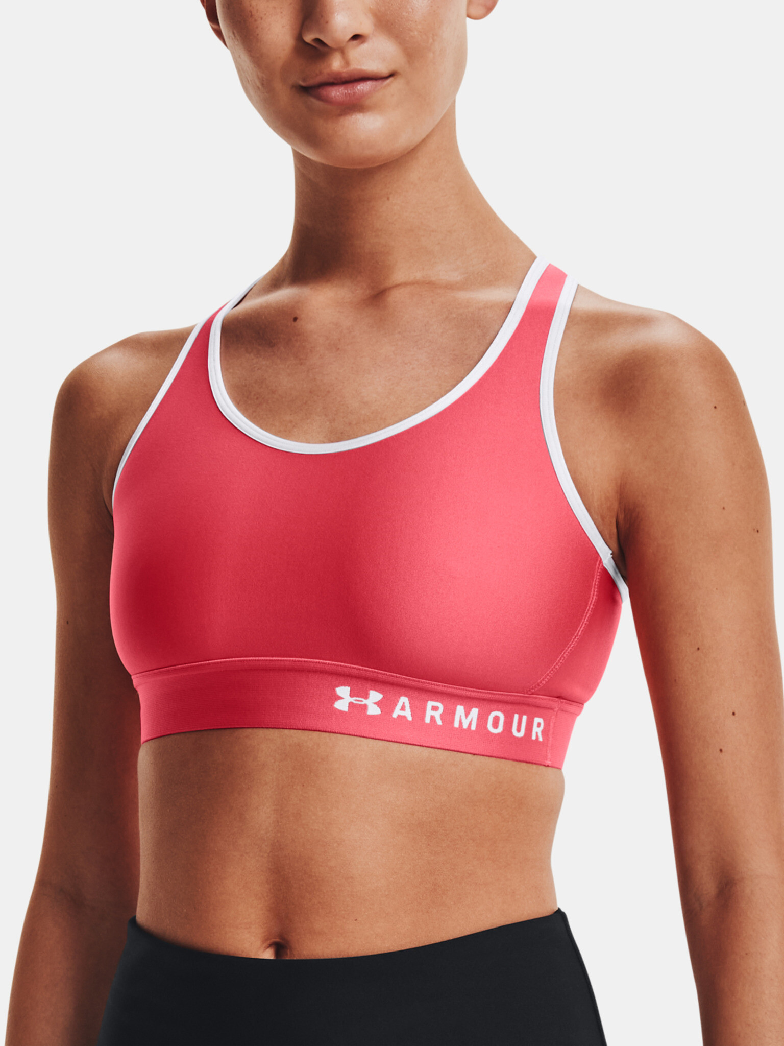 Under Armour Armour Mid Keyhole Sport Bra Pink - Pepit.gr