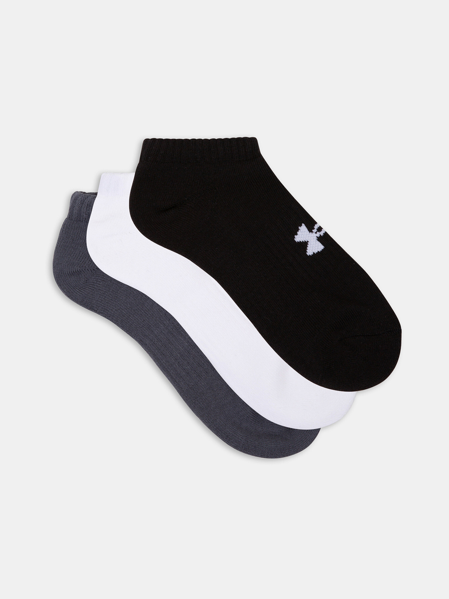 Under Armour Core No Show Set of 3 pairs of socks Black - Pepit.gr