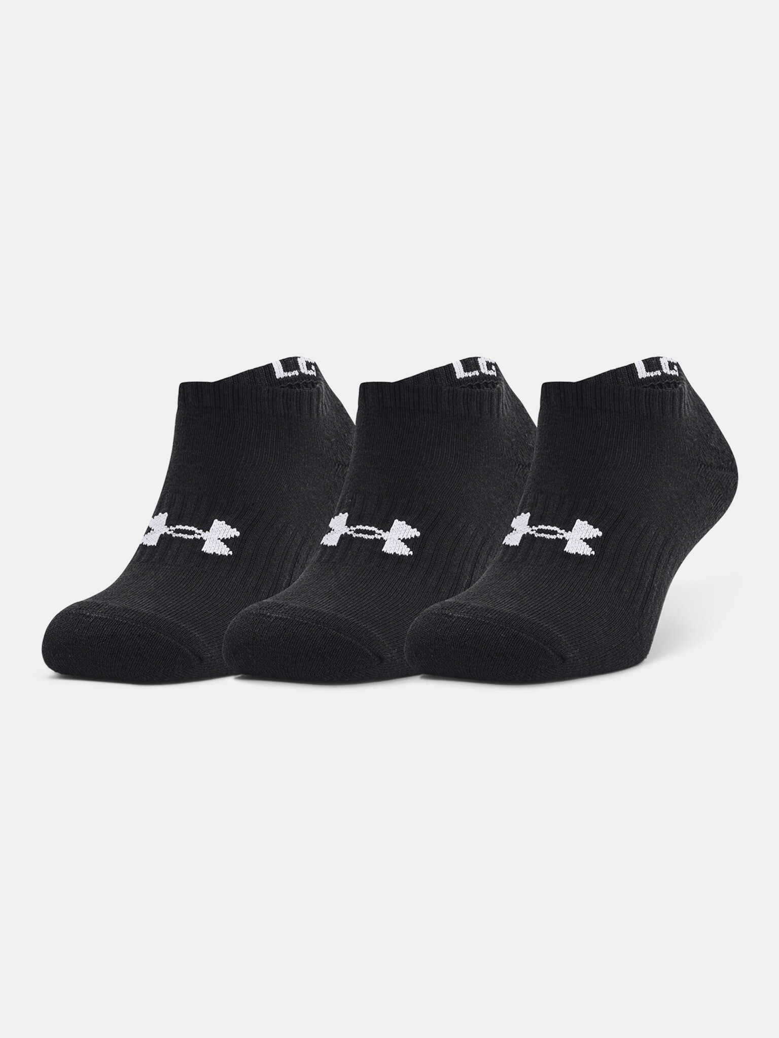 Under Armour Core No Show Set of 3 pairs of socks Black - Pepit.gr