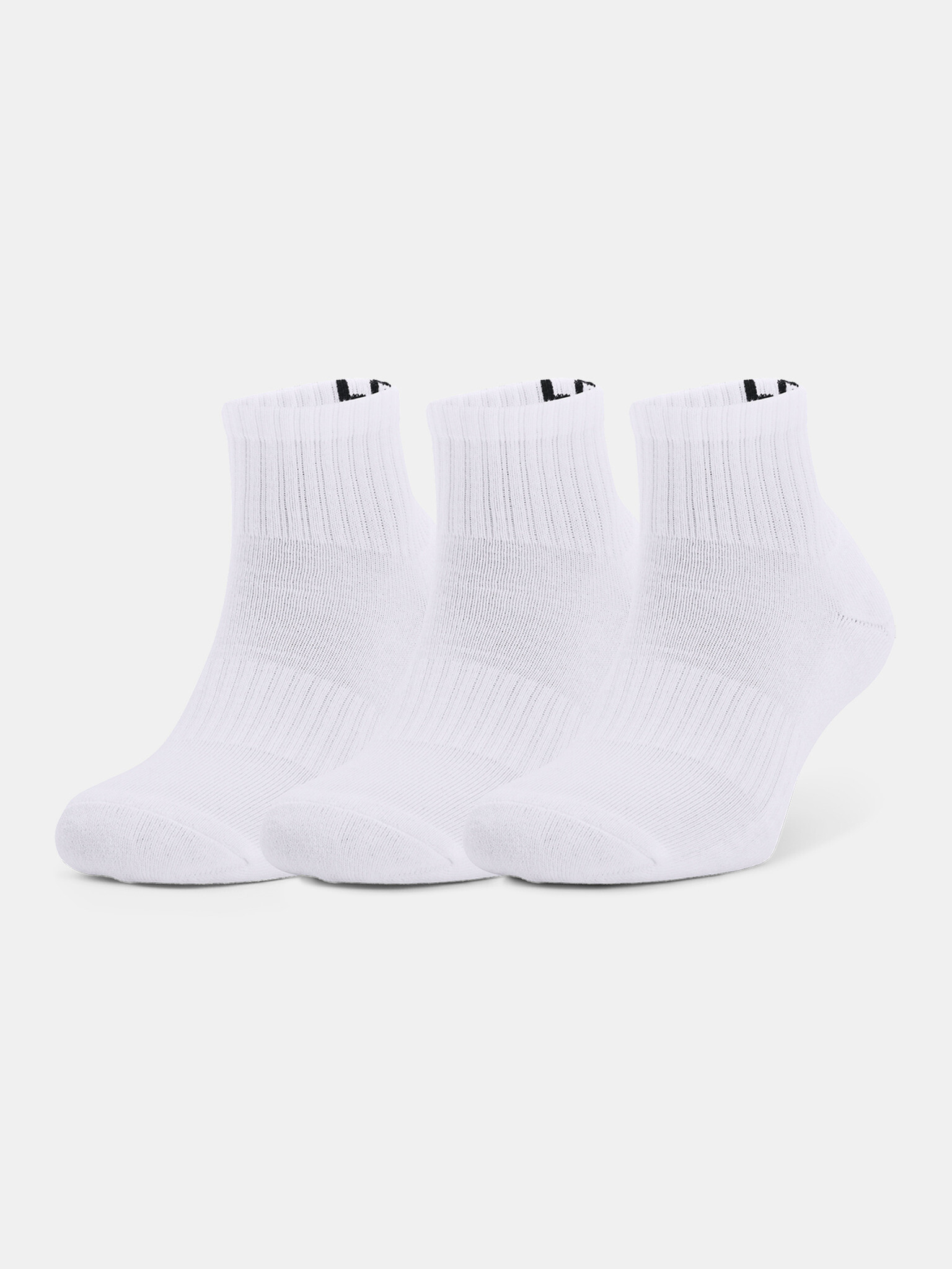 Under Armour Core QTR Set of 3 pairs of socks White - Pepit.gr