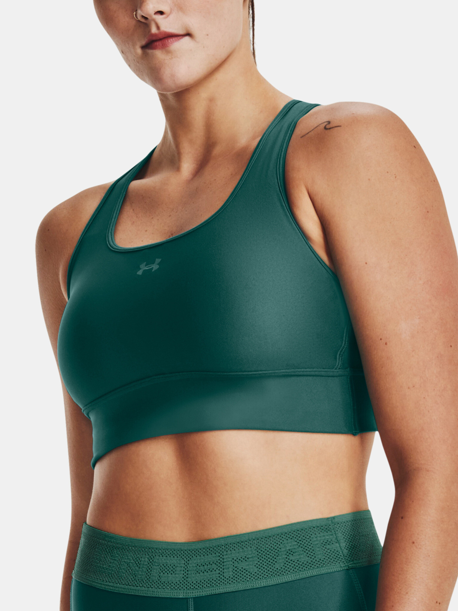 Under Armour Crossback Longline Sport Bra Green - Pepit.gr