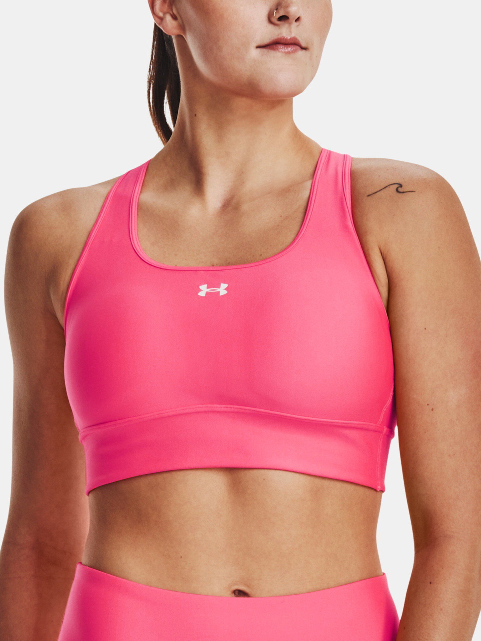 Under Armour Crossback Longline Sport Bra Pink - Pepit.gr