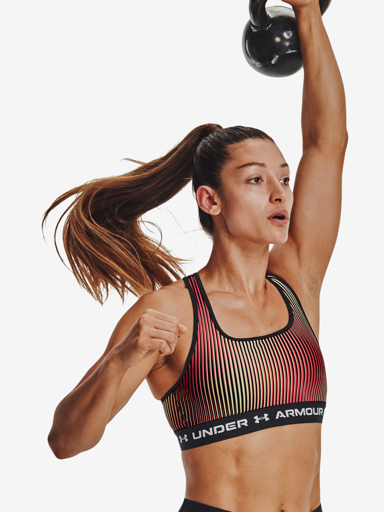 Under Armour Crossback Mid Print Bra Colorful - Pepit.gr