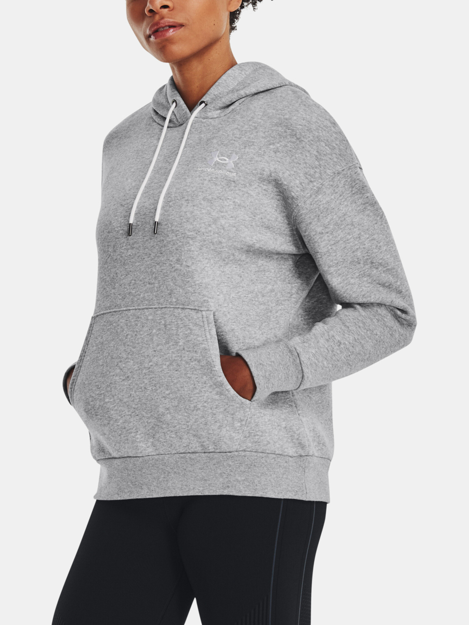 Under Armour Essential Fleece Hoodie Sweatshirt Grey - Pepit.gr