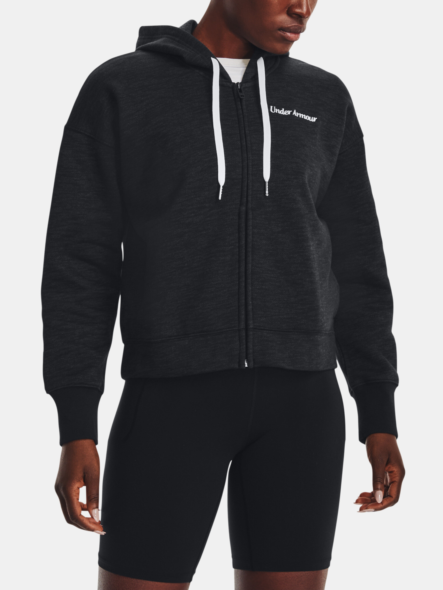 Under Armour Essential Script FZ Sweatshirt Black - Pepit.gr