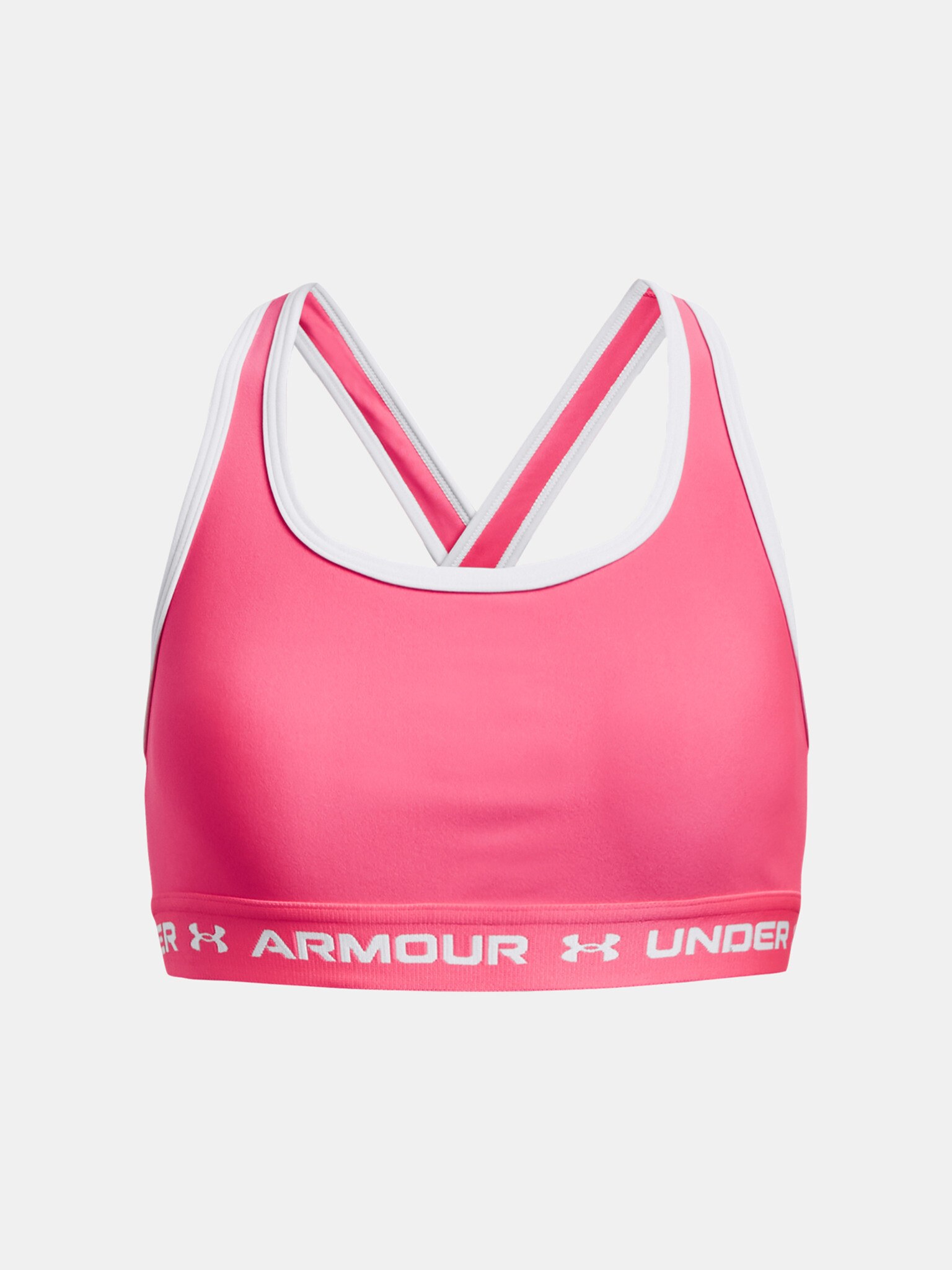 Under Armour G Crossback Mid Solid Girls Bra Pink - Pepit.gr