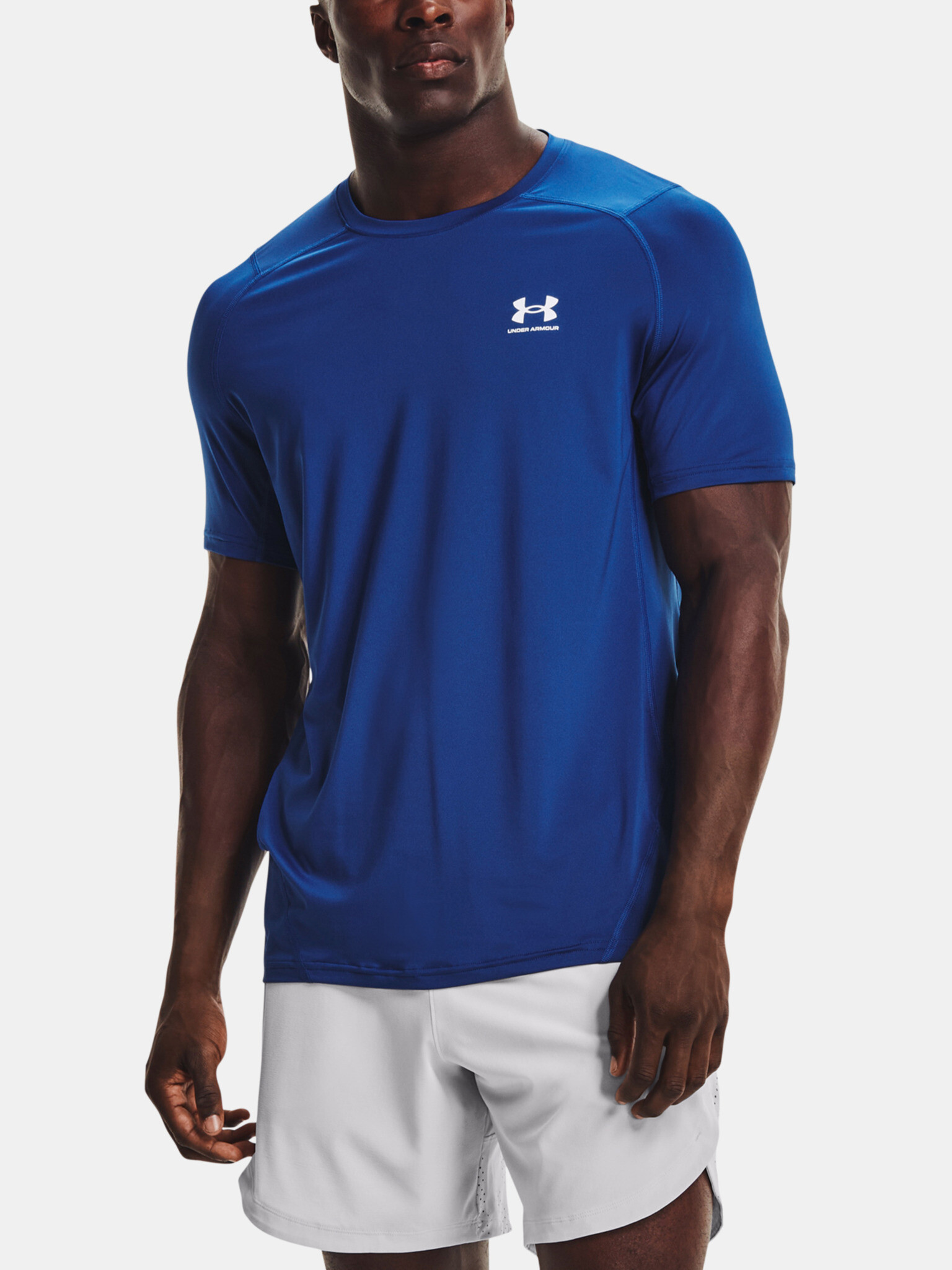 Under Armour HG Armour Fitted SS T-shirt Blue - Pepit.gr