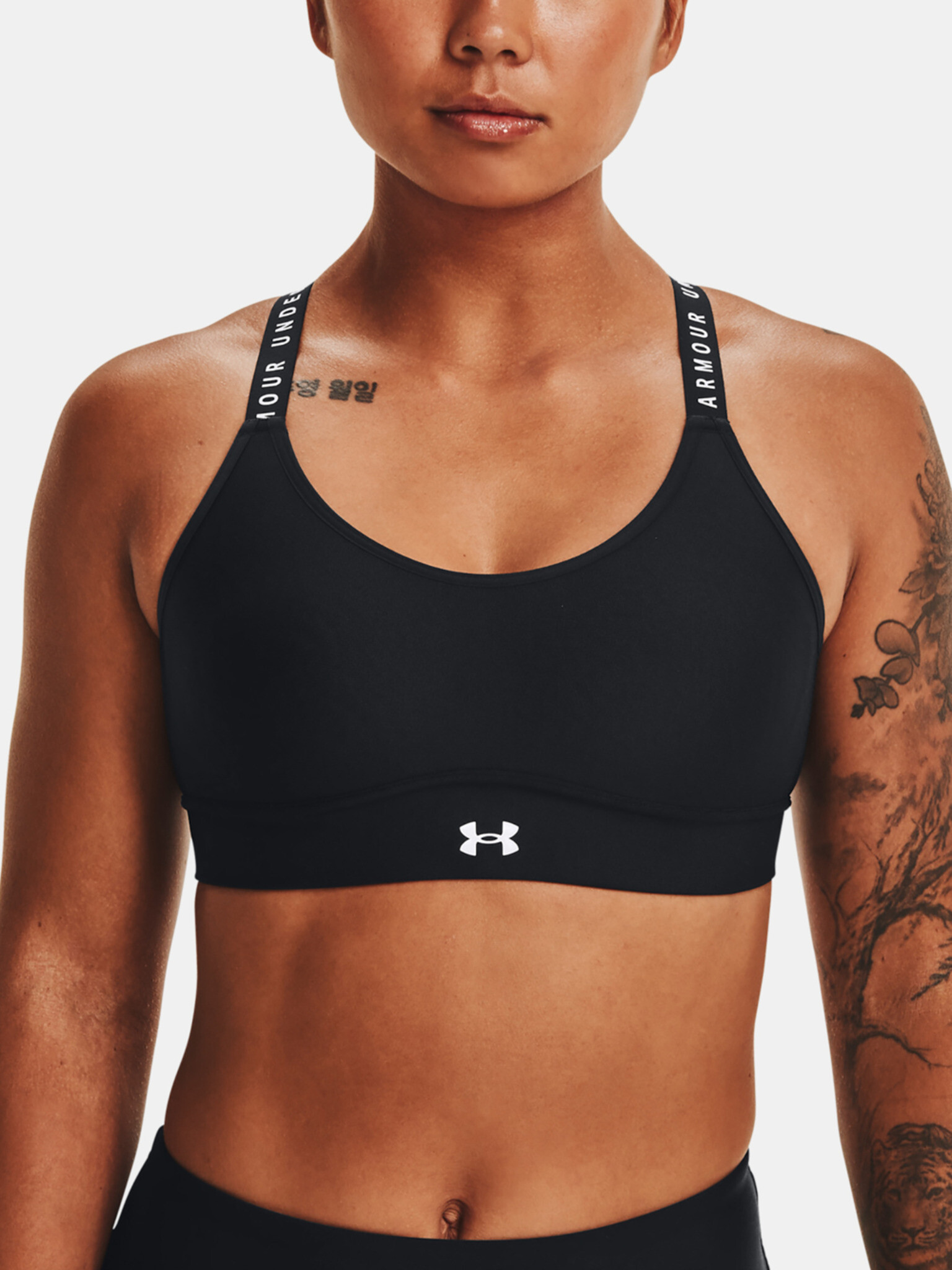 Under Armour Infinity Covered Mid Bra Black - Pepit.gr