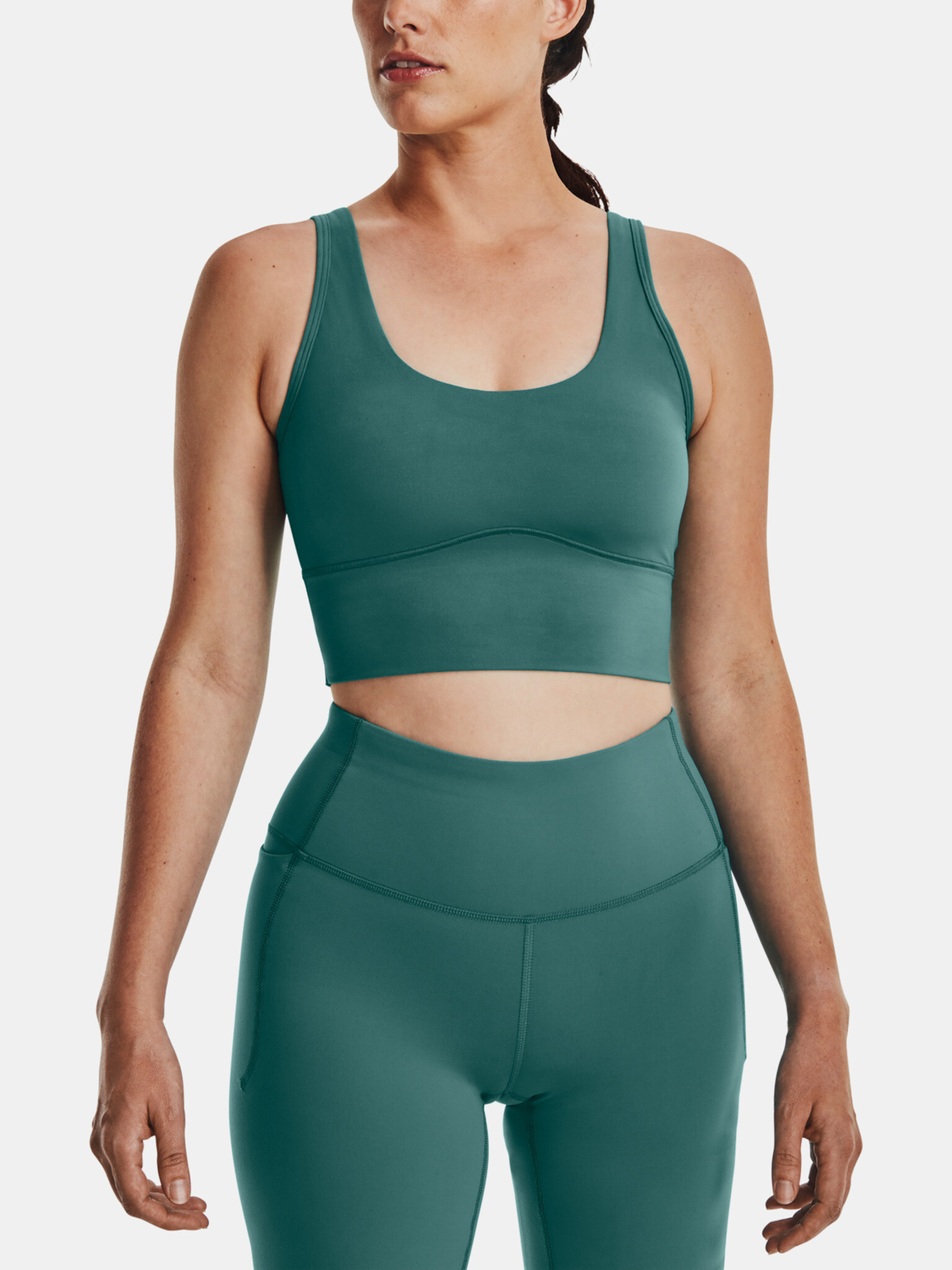 Under Armour Meridian Fitted Crop Top Green - Pepit.gr