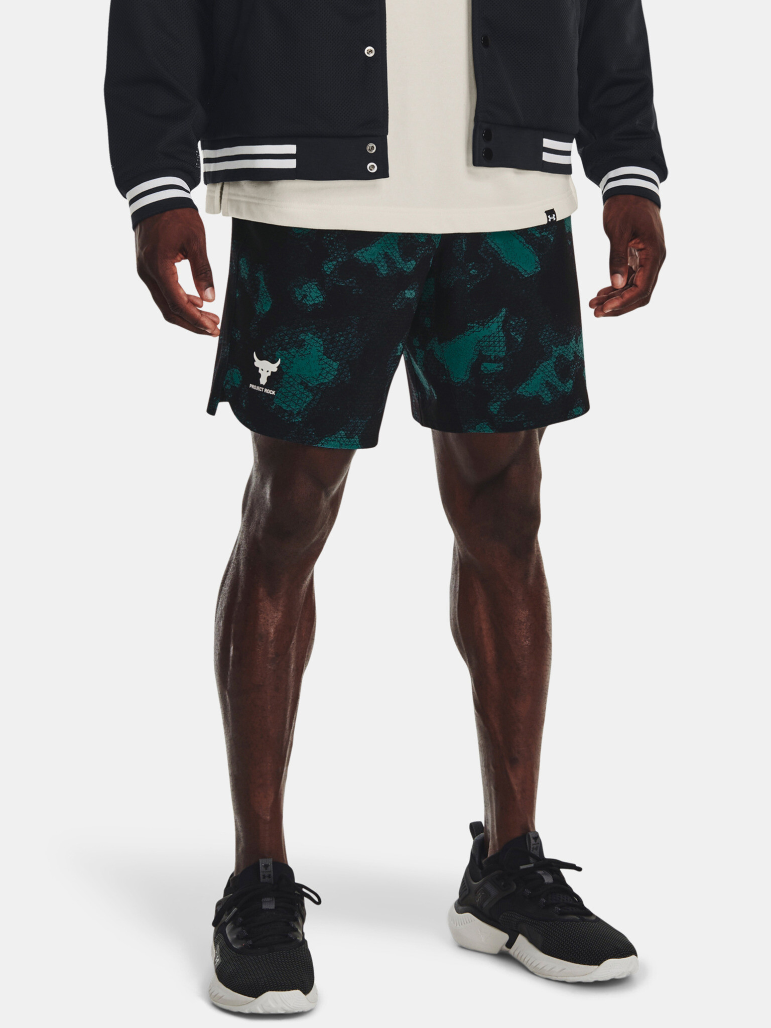 Under Armour Project Rock Printed Wvn Short pants Black - Pepit.gr