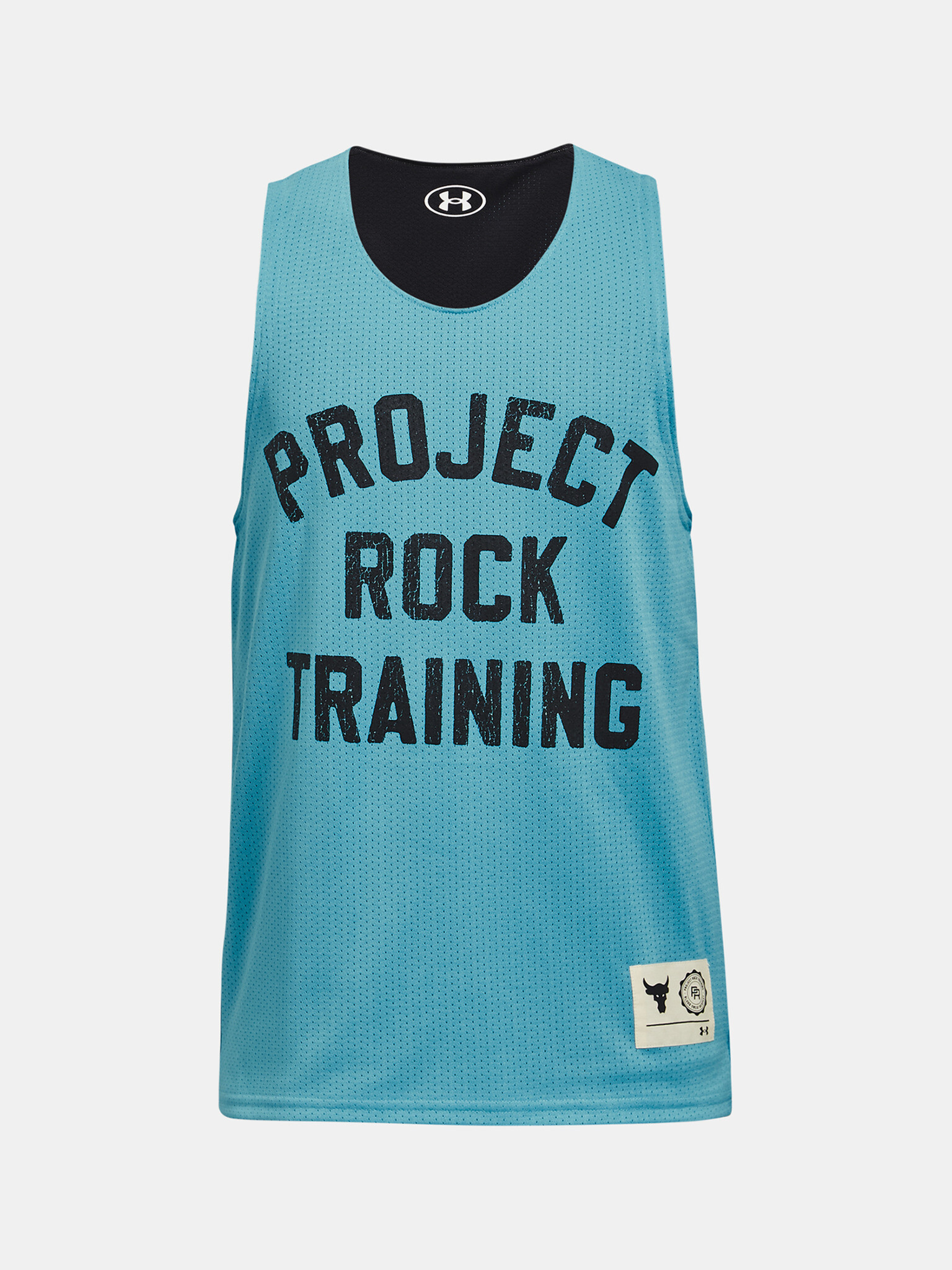 Under Armour Project Rock Rvrsbl Mesh Top TG Children's tank top Blue - Pepit.gr