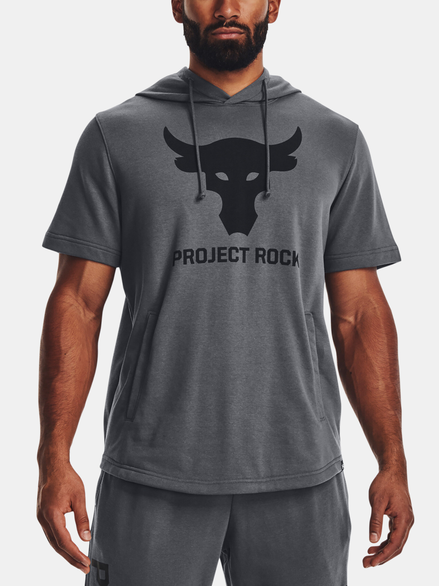 Under Armour Project Rock Terry SS HD Sweatshirt Grey - Pepit.gr