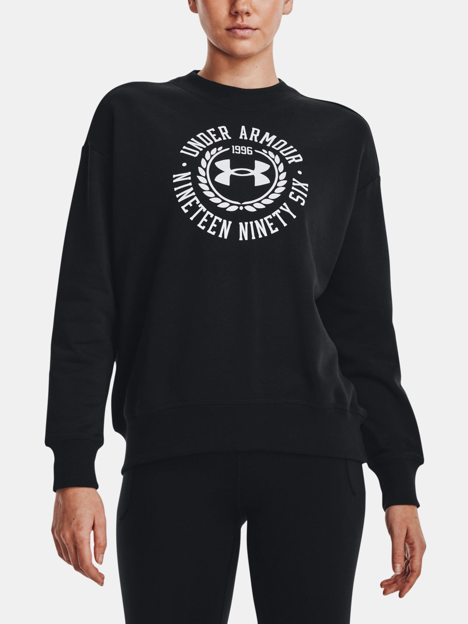 Under Armour Rival Fleece Crest Grp Crew Sweatshirt Black - Pepit.gr