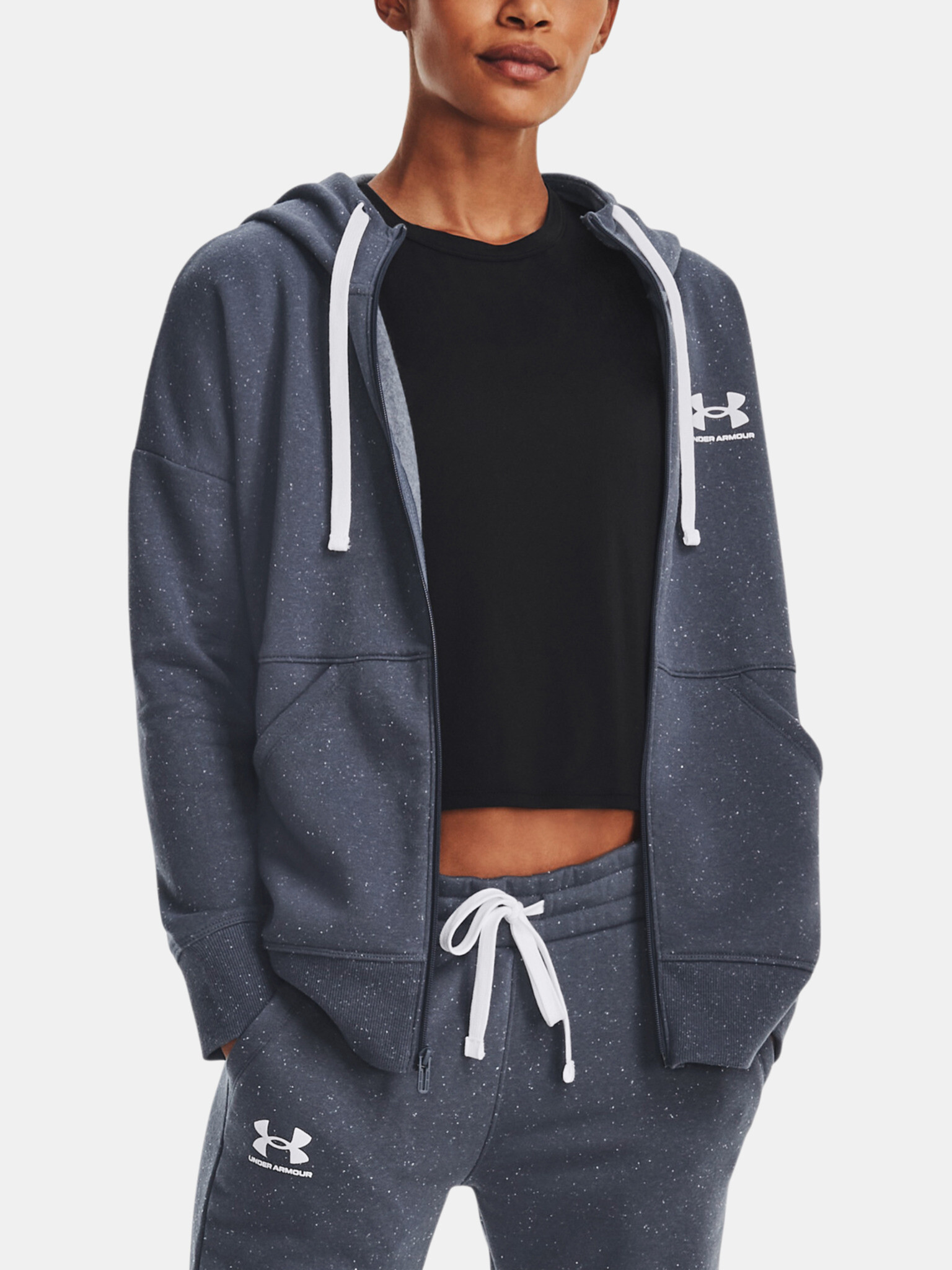 Under Armour Rival Fleece FZ Hoodie-GRY Sweatshirt Grey - Pepit.gr