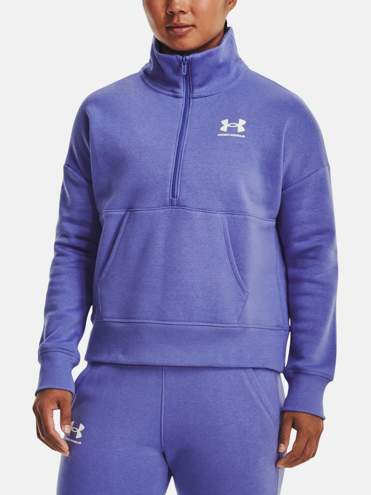 Under Armour Rival Fleece HZ Sweatshirt Blue - Pepit.gr