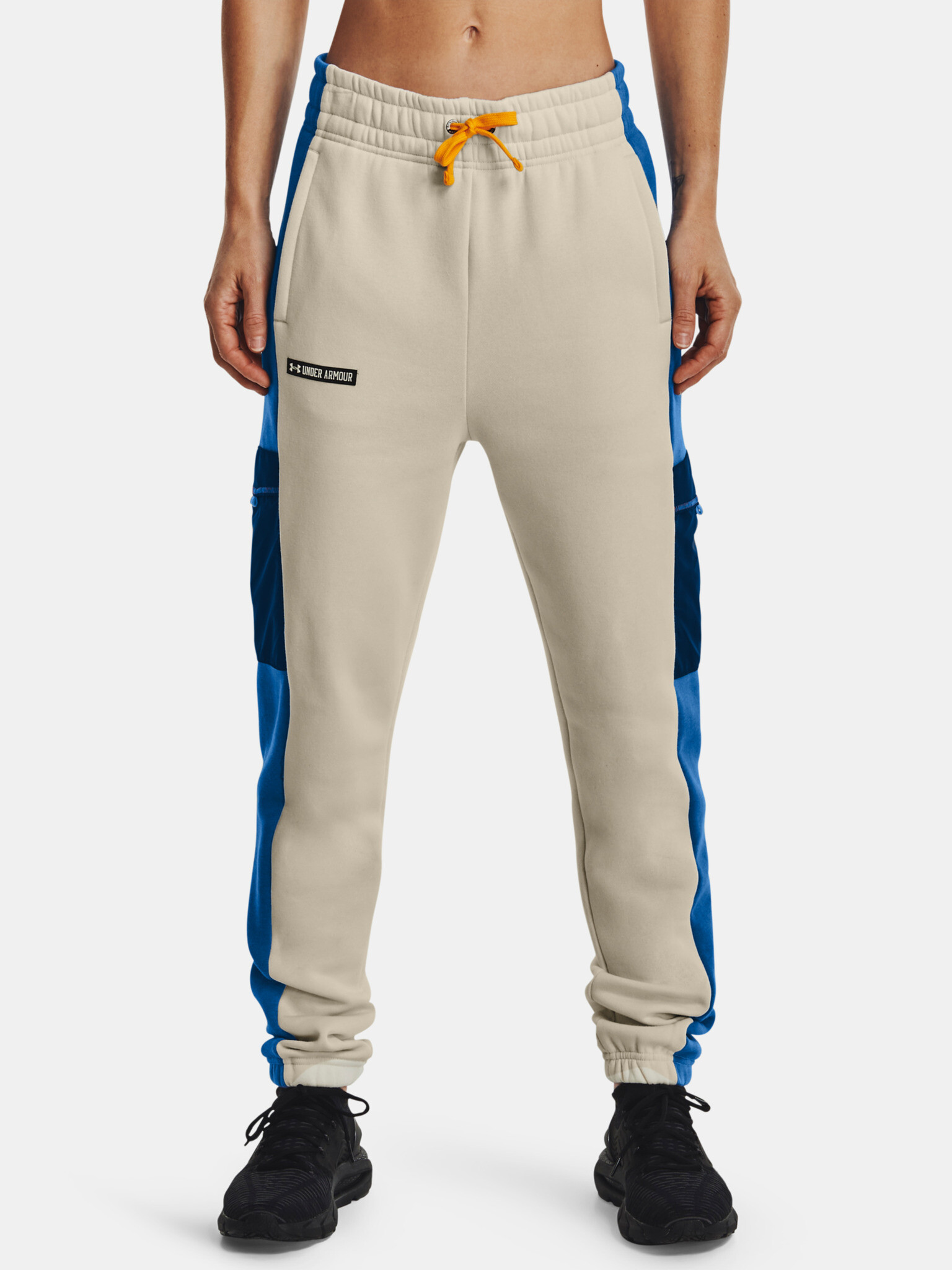 Under Armour Rival Fleece Sweatpants Beige - Pepit.gr