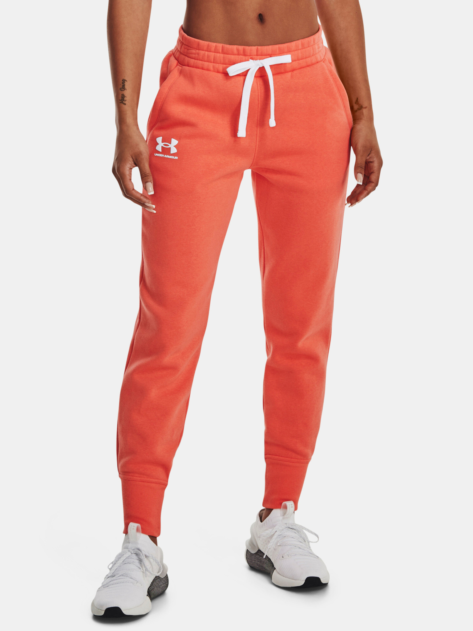 Under Armour Rival Fleece Sweatpants Orange - Pepit.gr