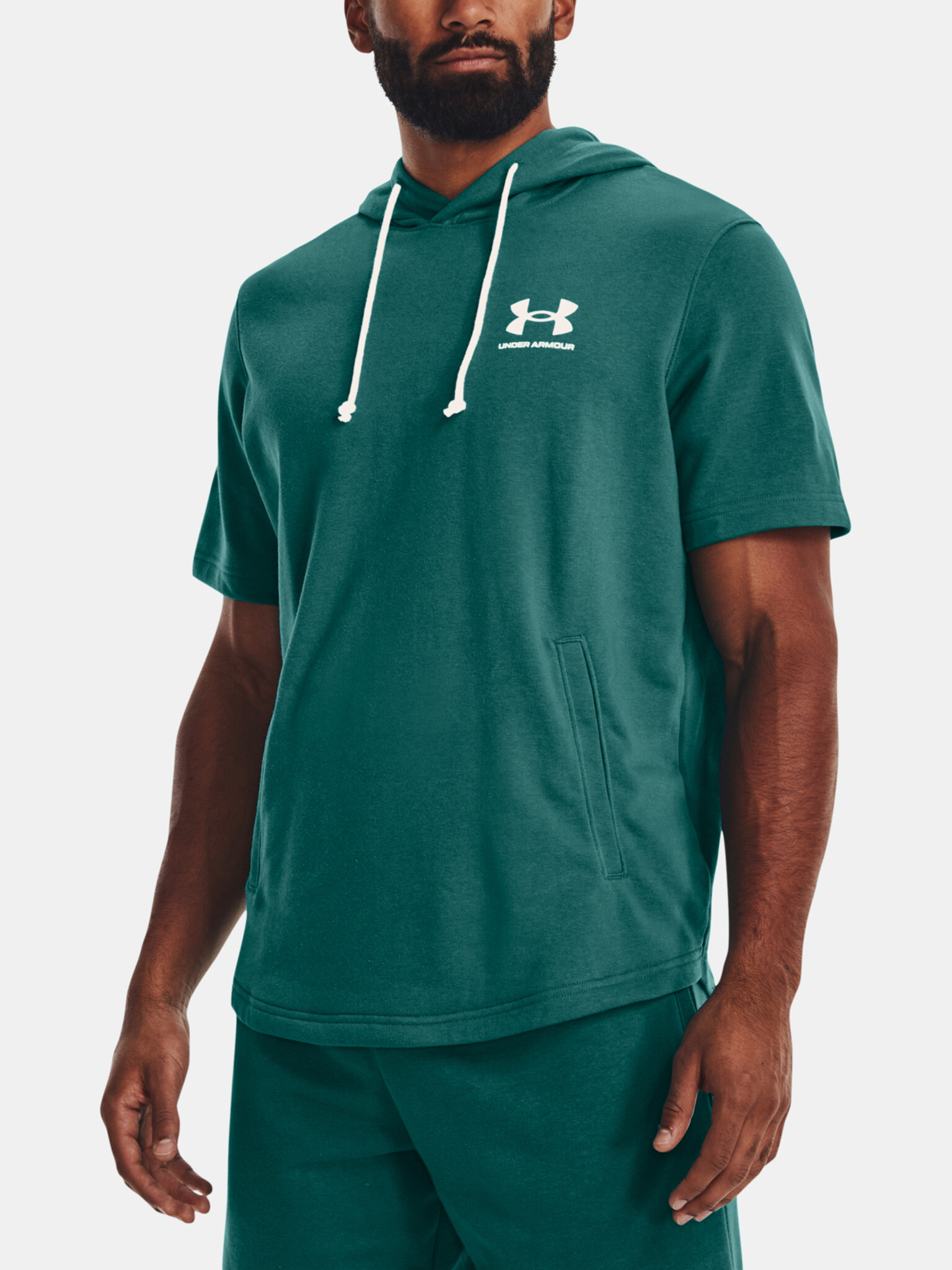 Under Armour Rival Terry LC SS HD Sweatshirt Green - Pepit.gr