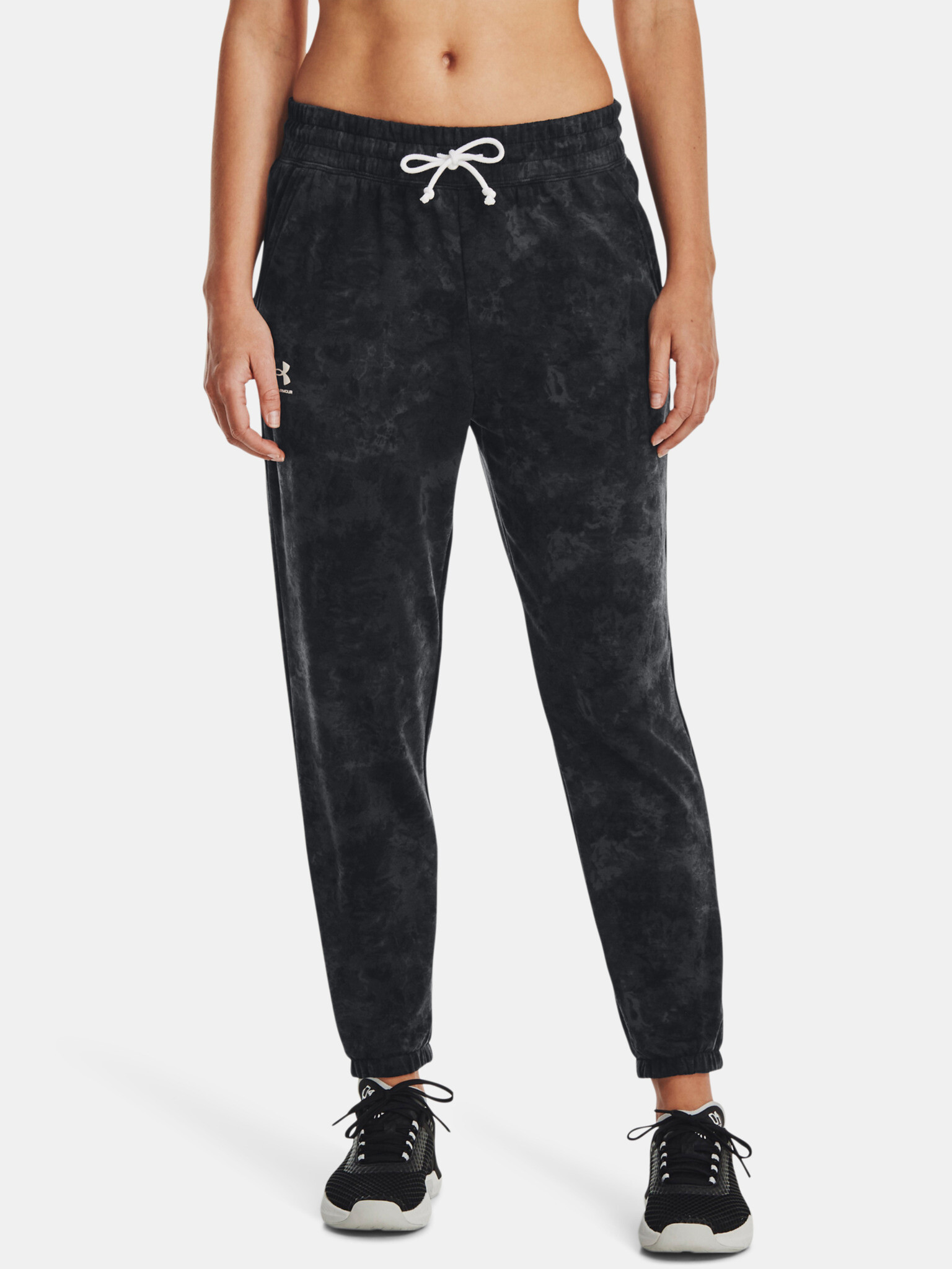 Under Armour Rival Terry Print Jogger Sweatpants Black - Pepit.gr