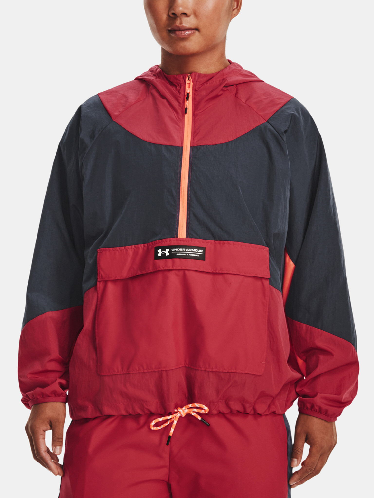 Under Armour Rush Woven Anorak Jacket Red - Pepit.gr