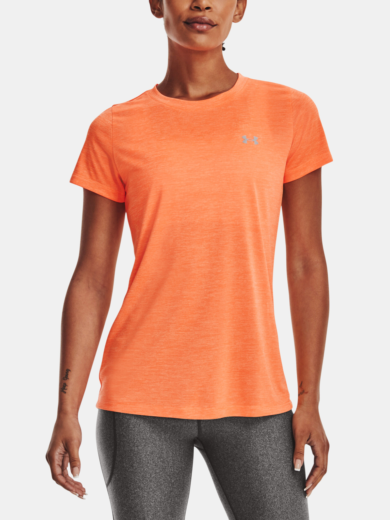 Under Armour Tech SSC Twist T-shirt Orange - Pepit.gr