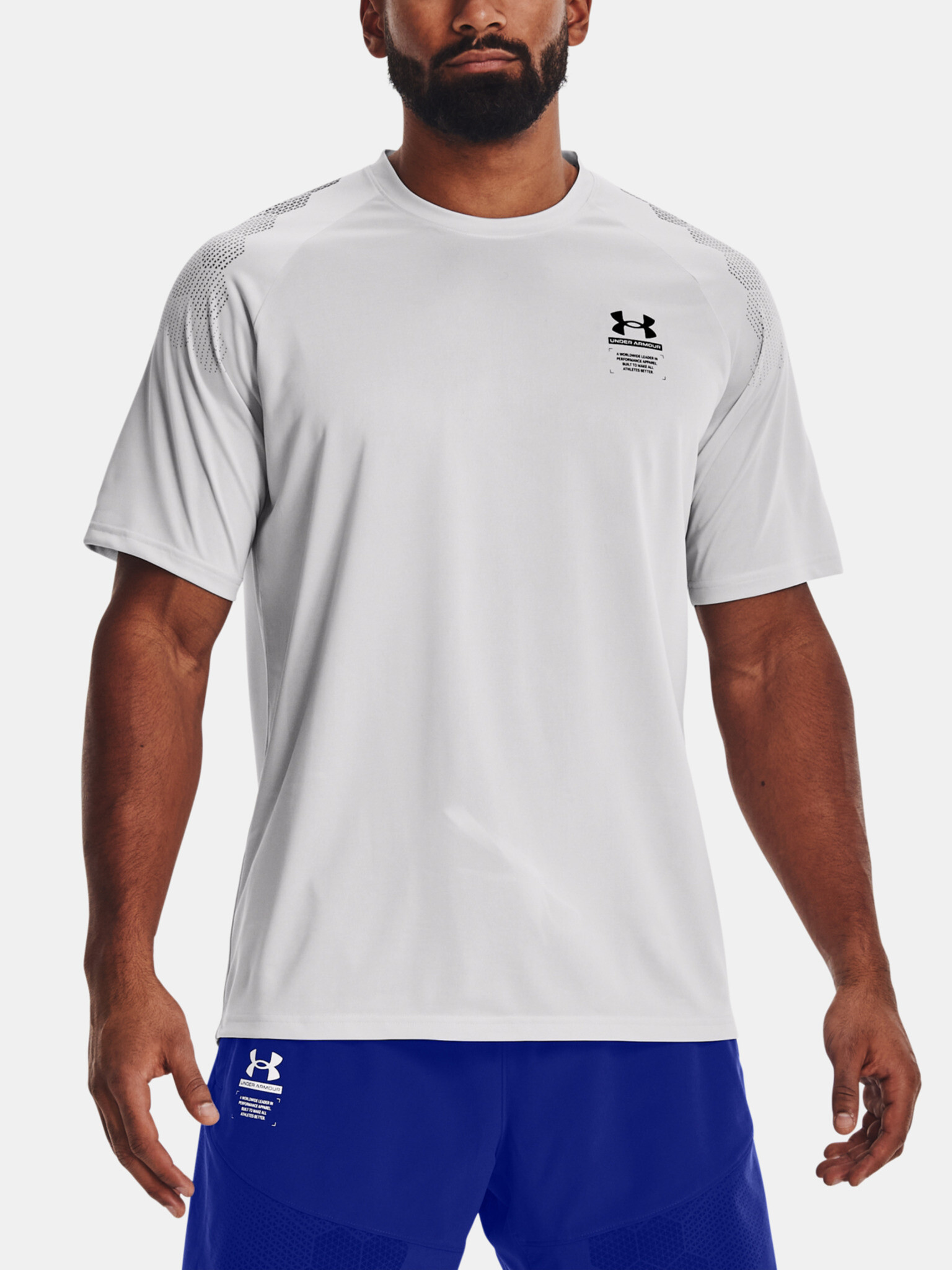 Under Armour UA Armourprint SS T-shirt Grey - Pepit.gr